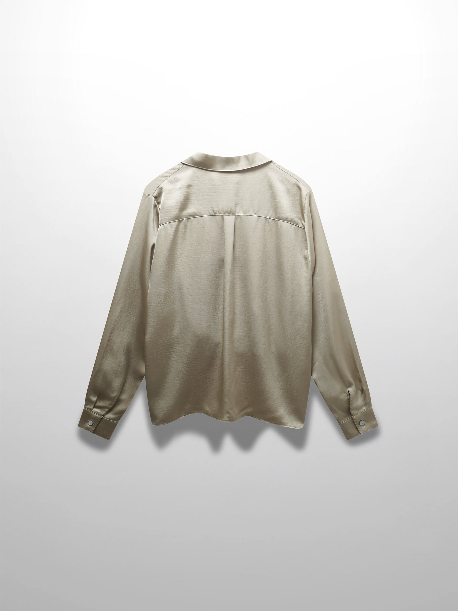 High/Low Faux Satin Crossover Top-Celery Green