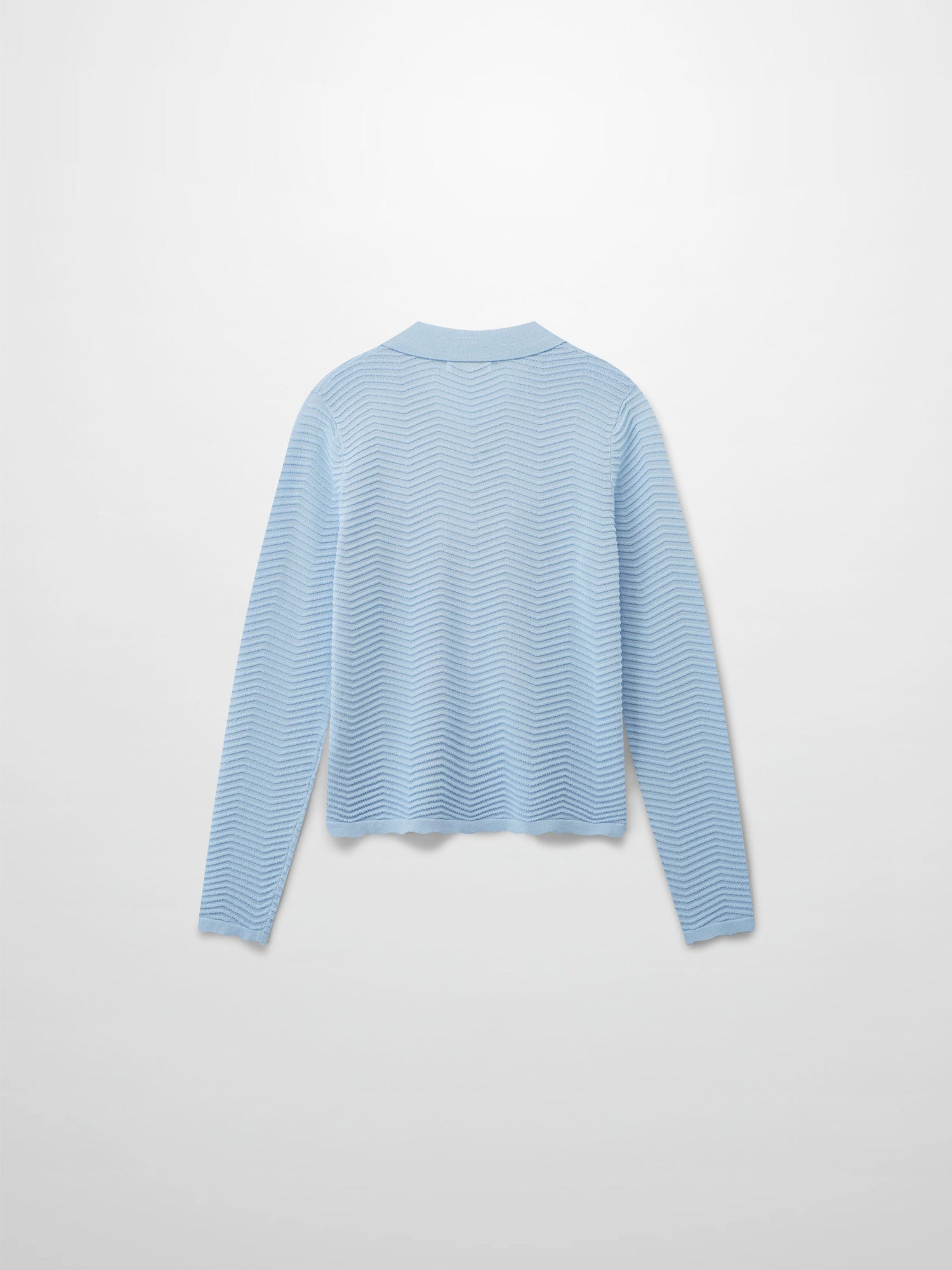Scallop Edge Collar Sweater-Light Blue