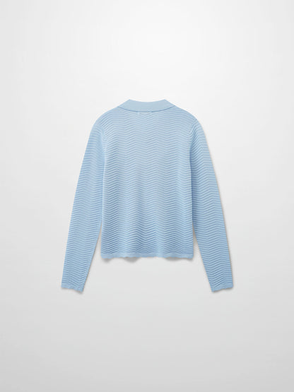 Scallop Edge Collar Sweater-Light Blue