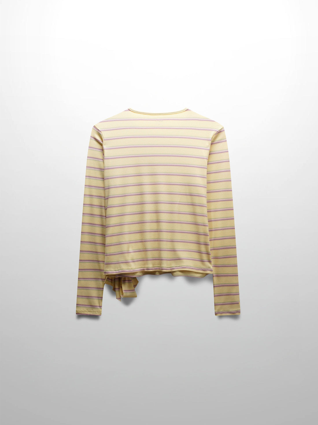 Striped Wrap Tee-Yellow