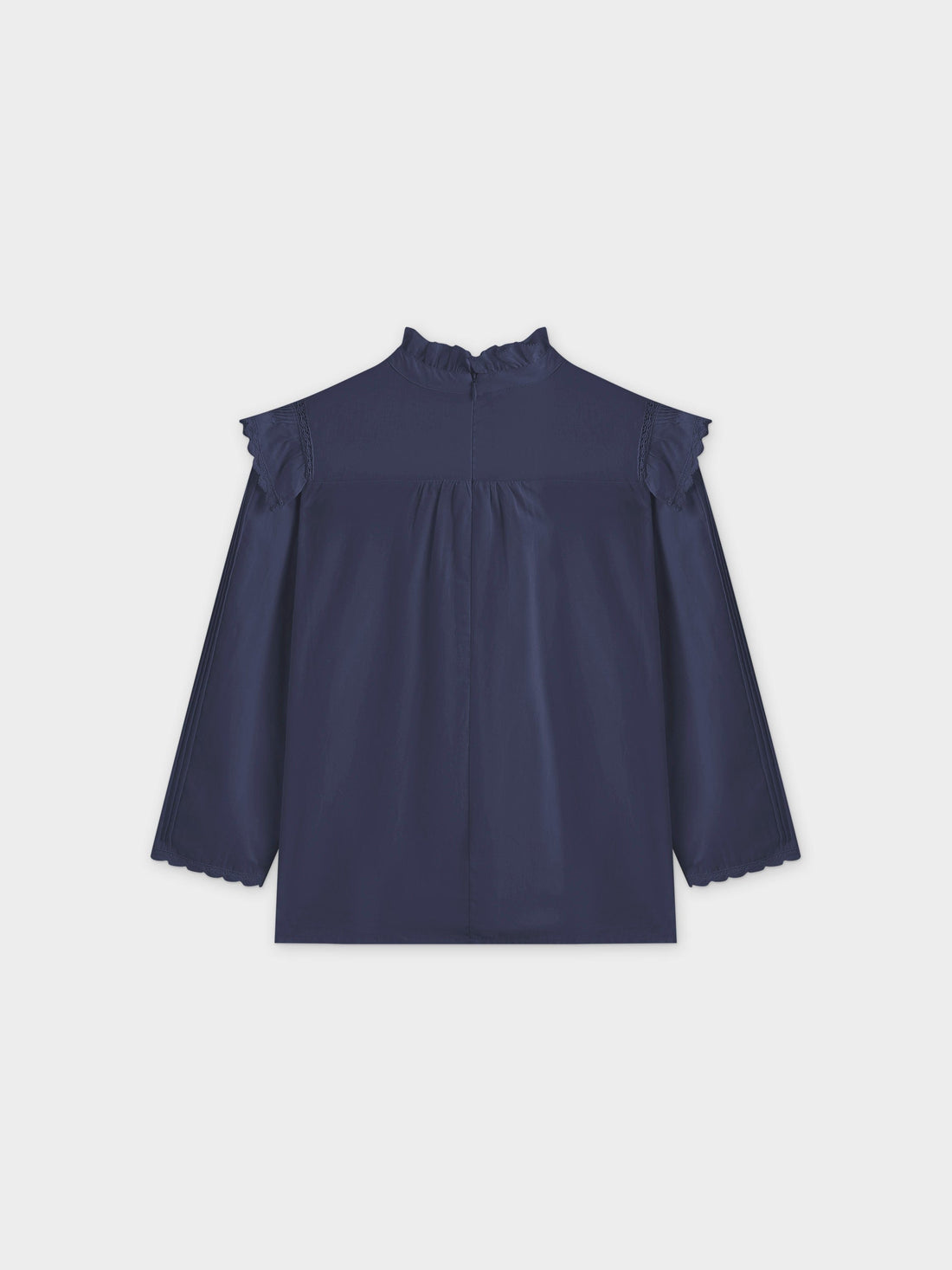 Eyelet Trimmed Blouse-Navy