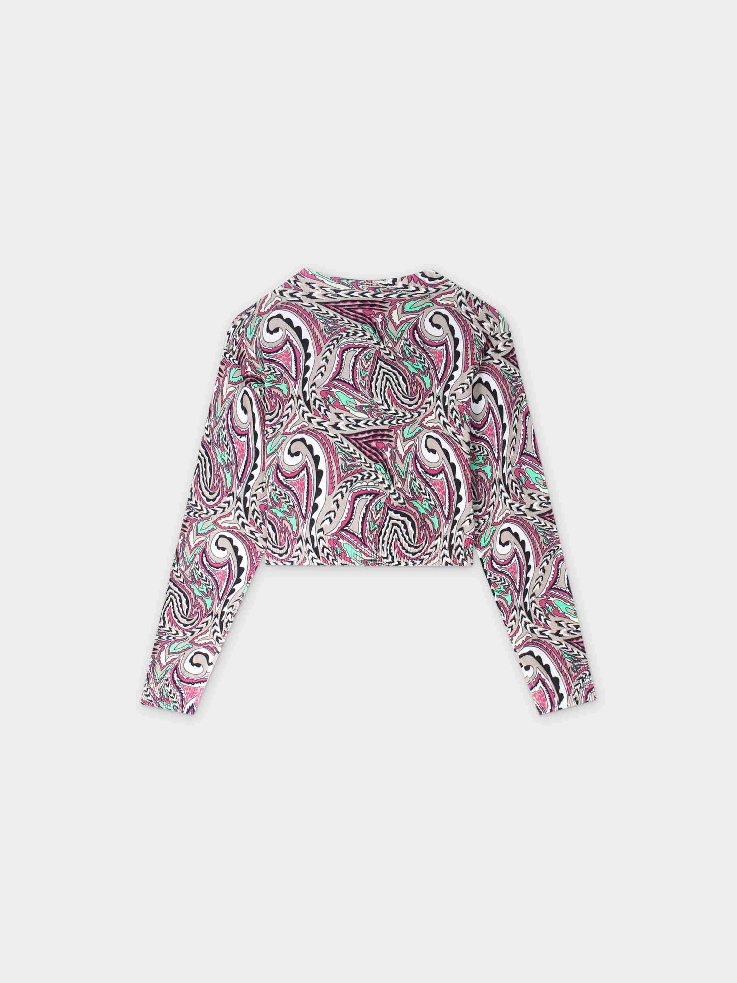 Printed Cardigan-Fuchsia Paisley