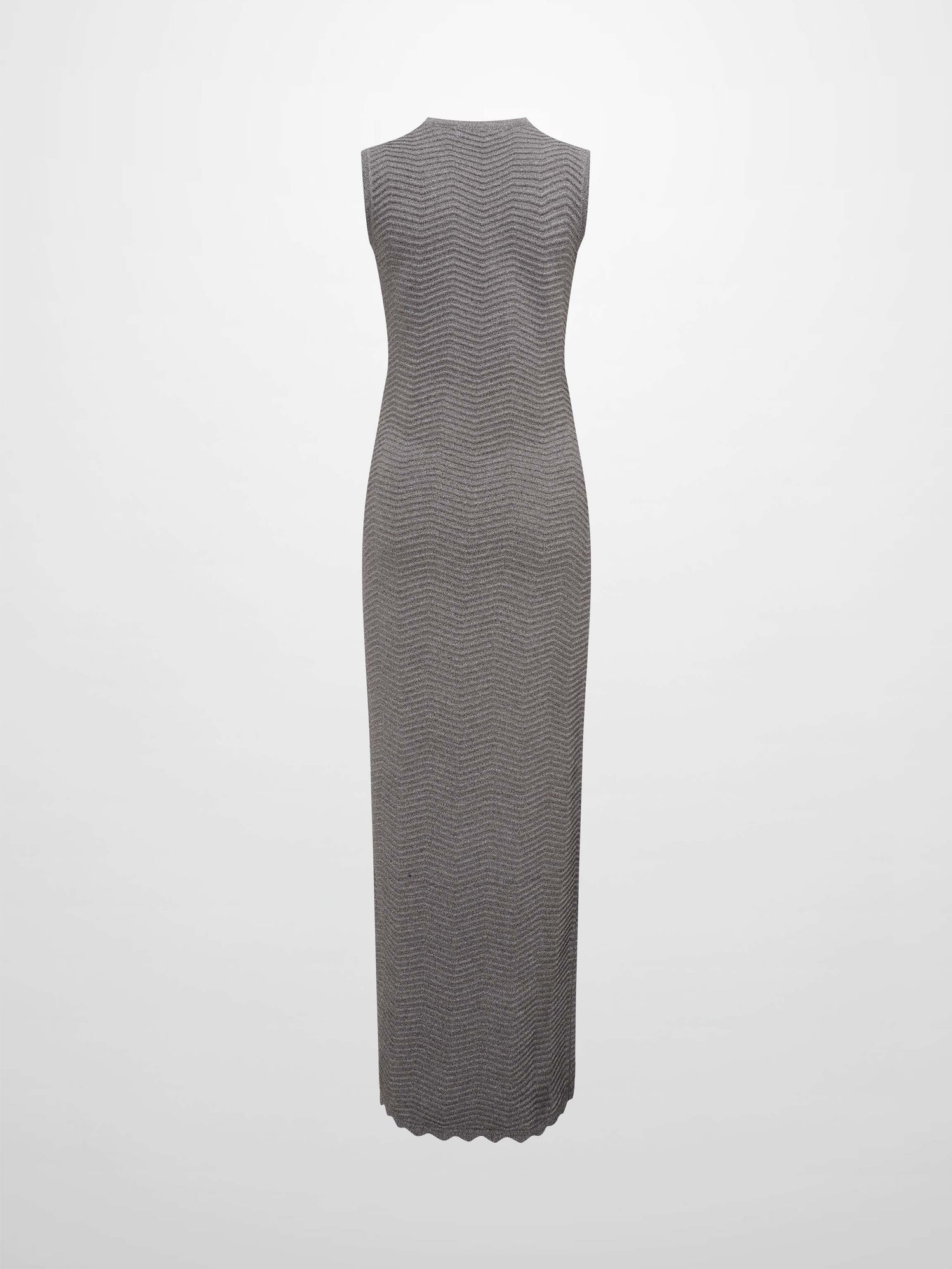 Wave Knit Slip Dress-Heathered Brown