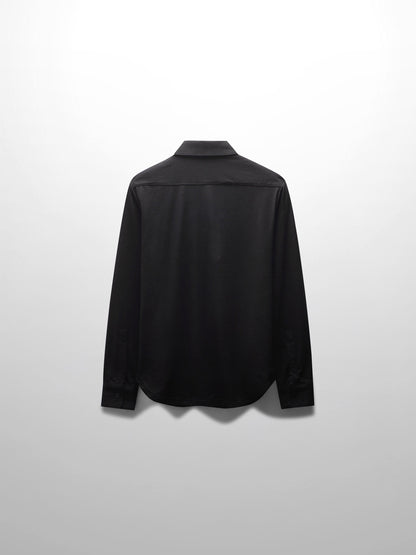 Button Down T-Shirt Blouse-Black
