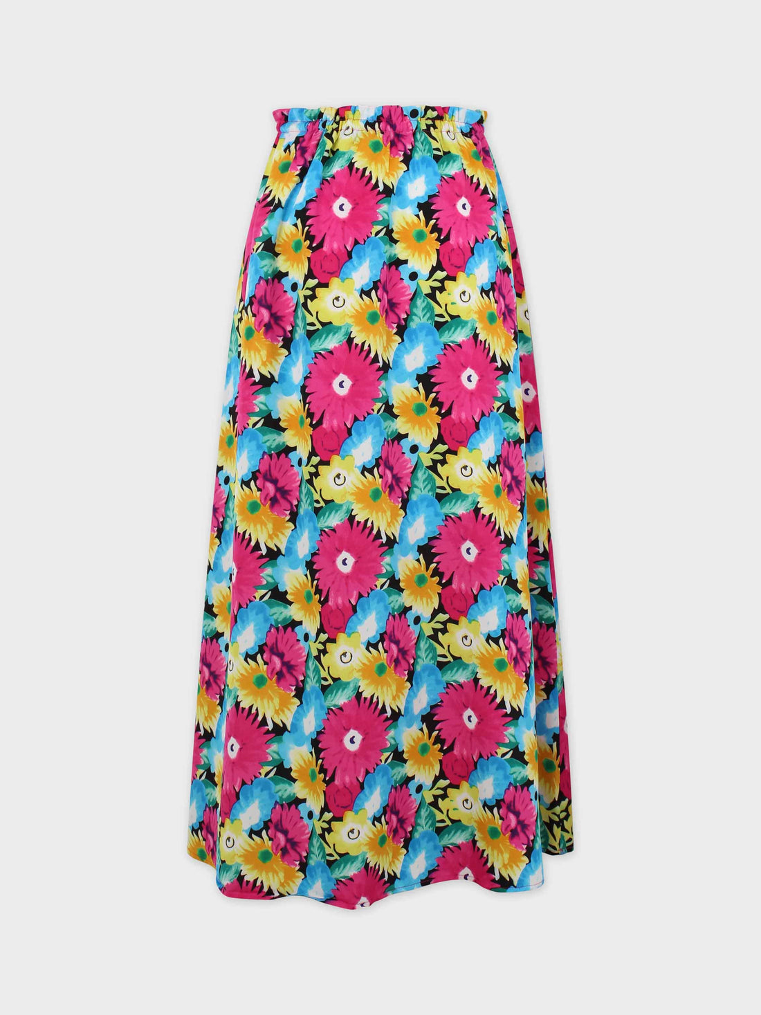 Elastic Waist Printed Skirt-Bright Floral