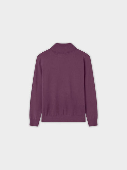 Beaded Turtleneck-Purple