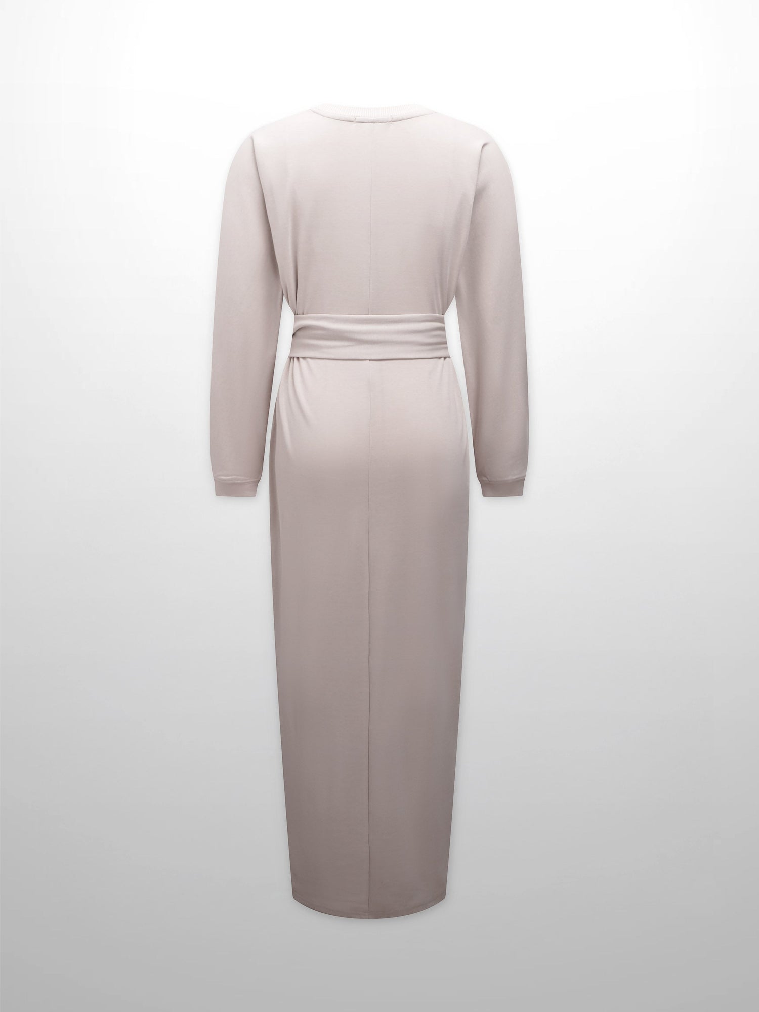 Wrap Tie T-Shirt Maxi Dress-Bone