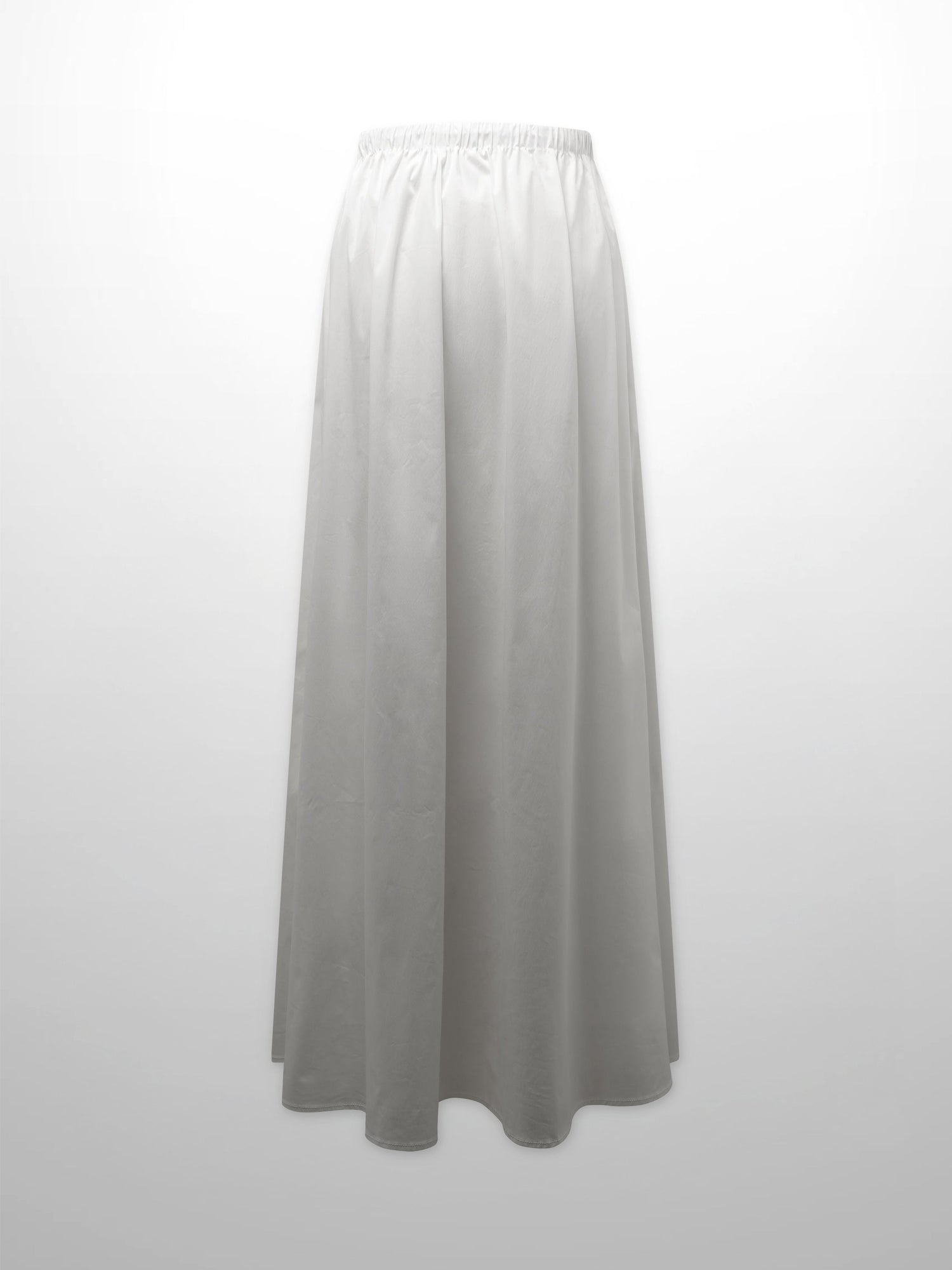 Front Zipper Cotton Circle Skirt-White