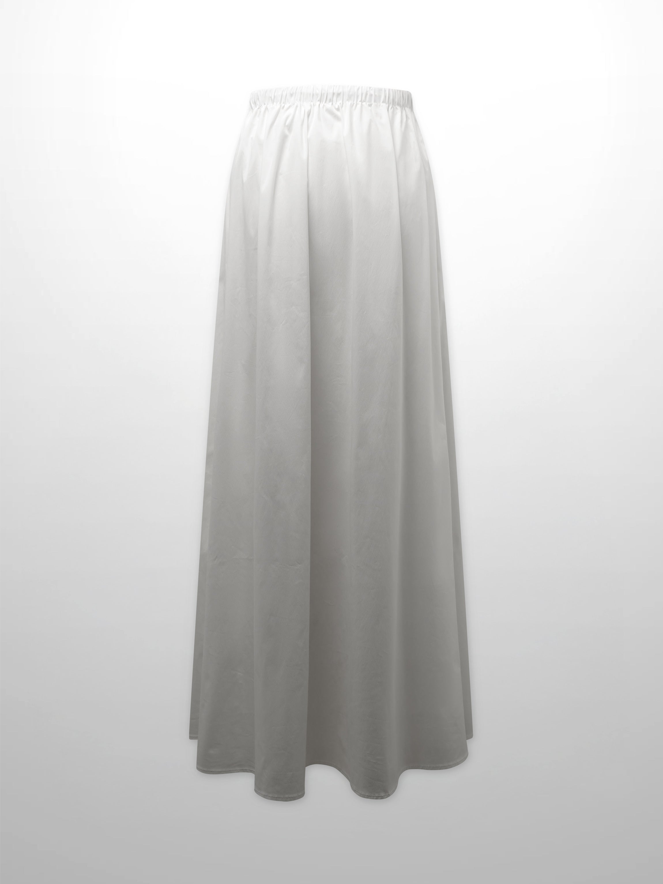 Front Zipper Cotton Circle Skirt-White