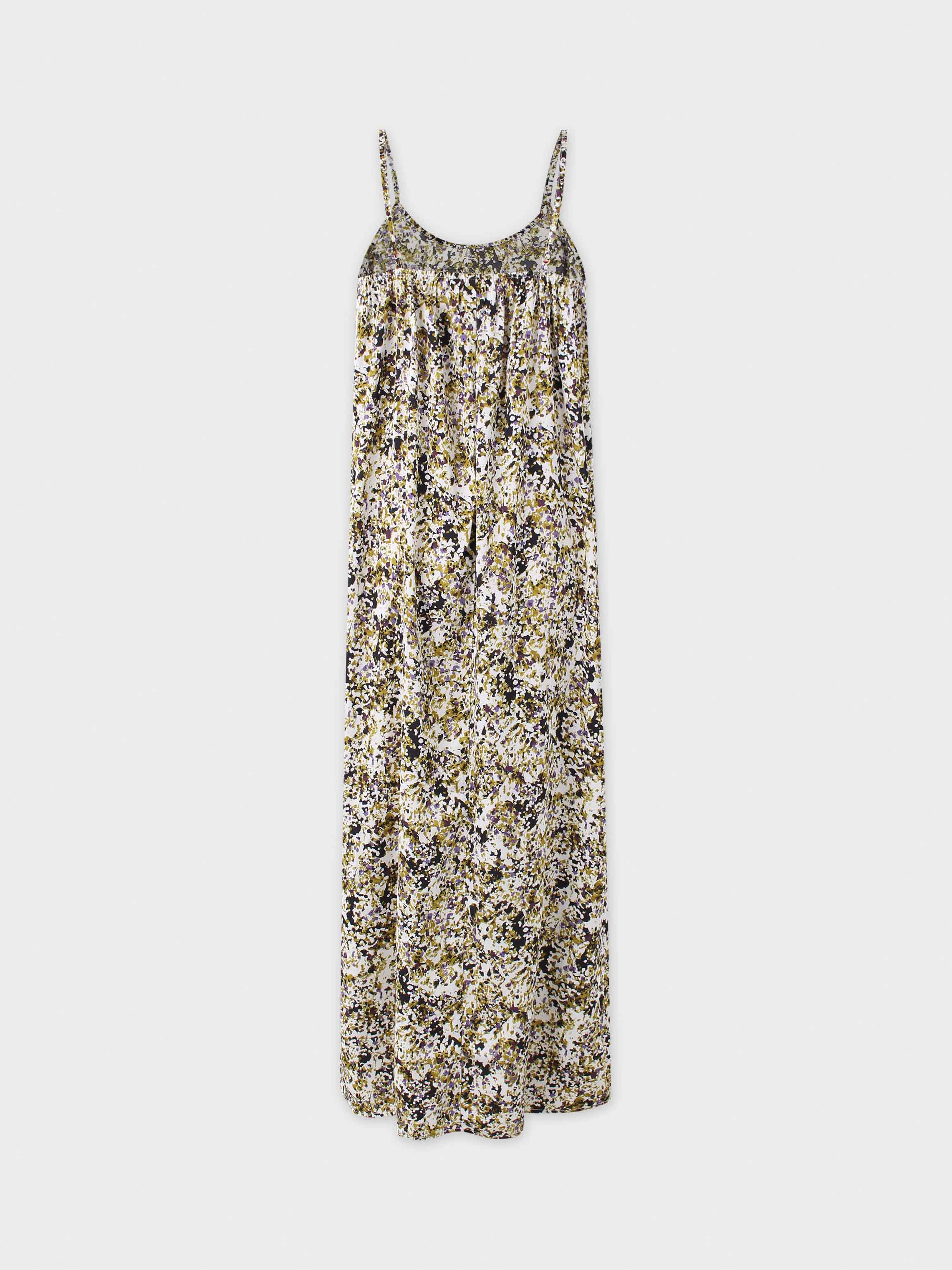 Printed Crew Neck Slip Dress-Specks of Floral