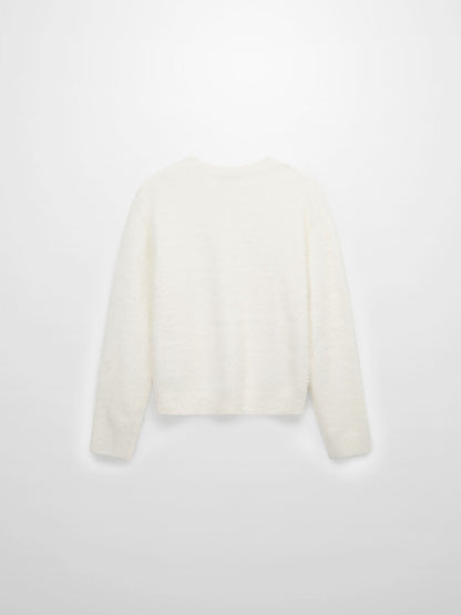 Mohair Crew Neck Sweater-Cream