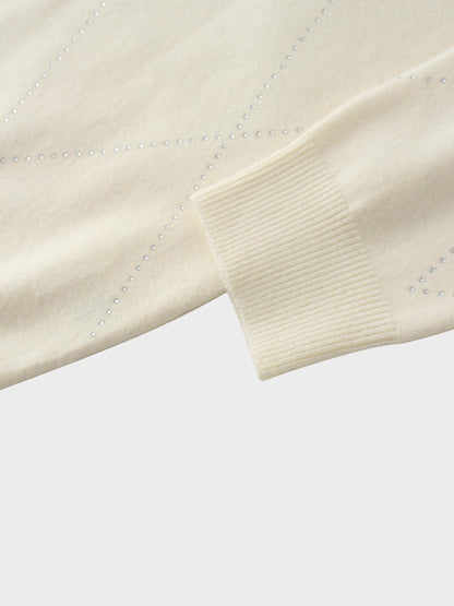 Diamond Stud Design Sweater-Ivory