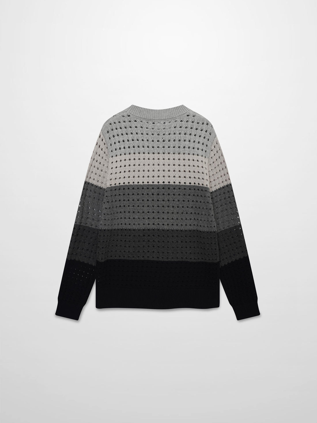 Striped Crochet Sweater-Grey