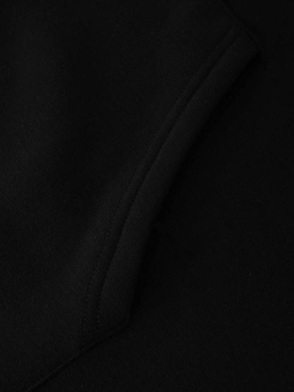 Hooded Sweatshirt Dress-Black