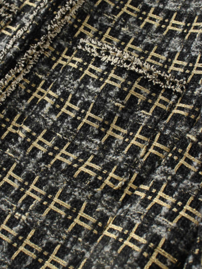 Boucle Jacket-Black/Gold