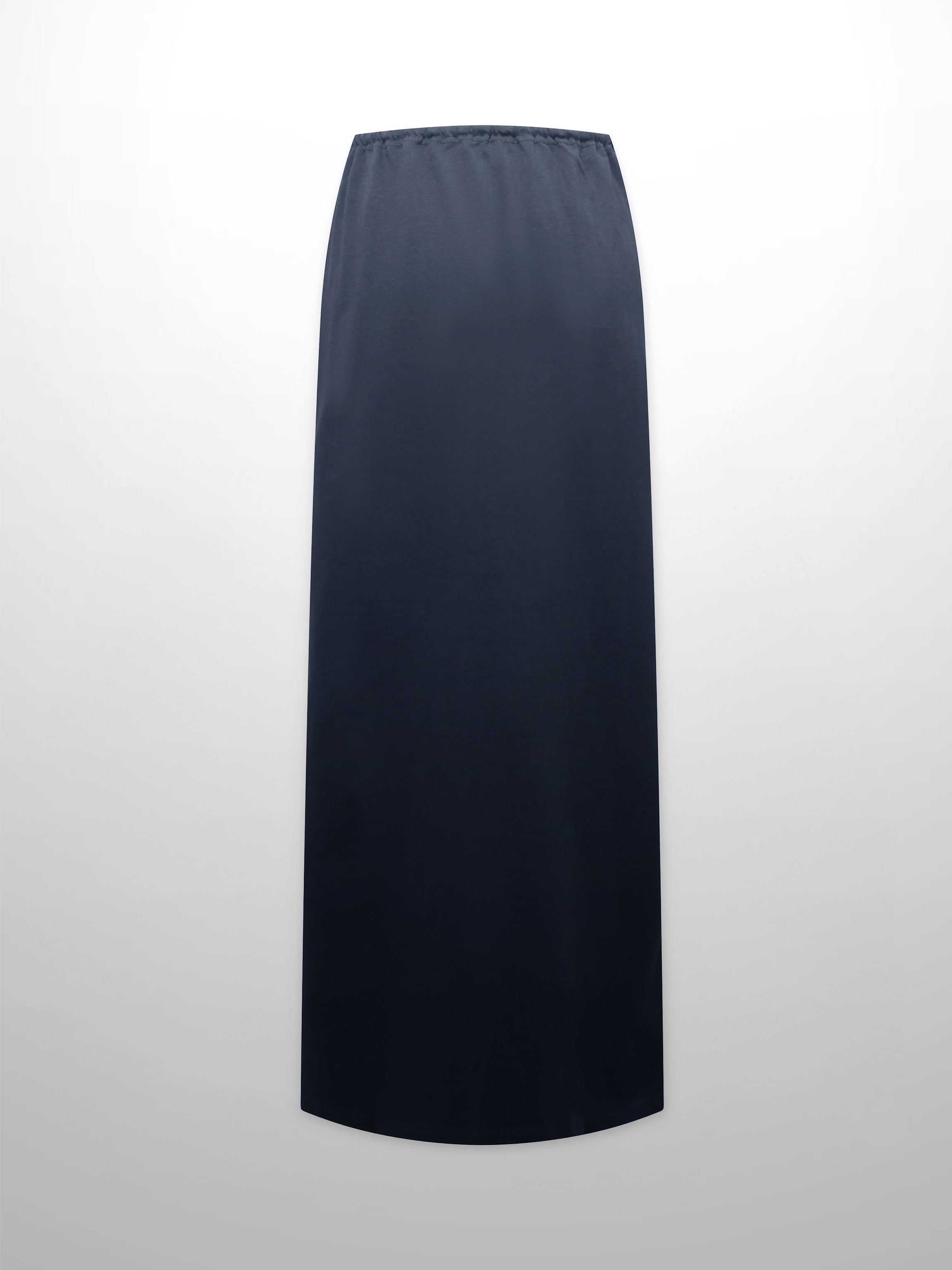 Straight Maxi Drawstring T-Shirt Skirt-Navy