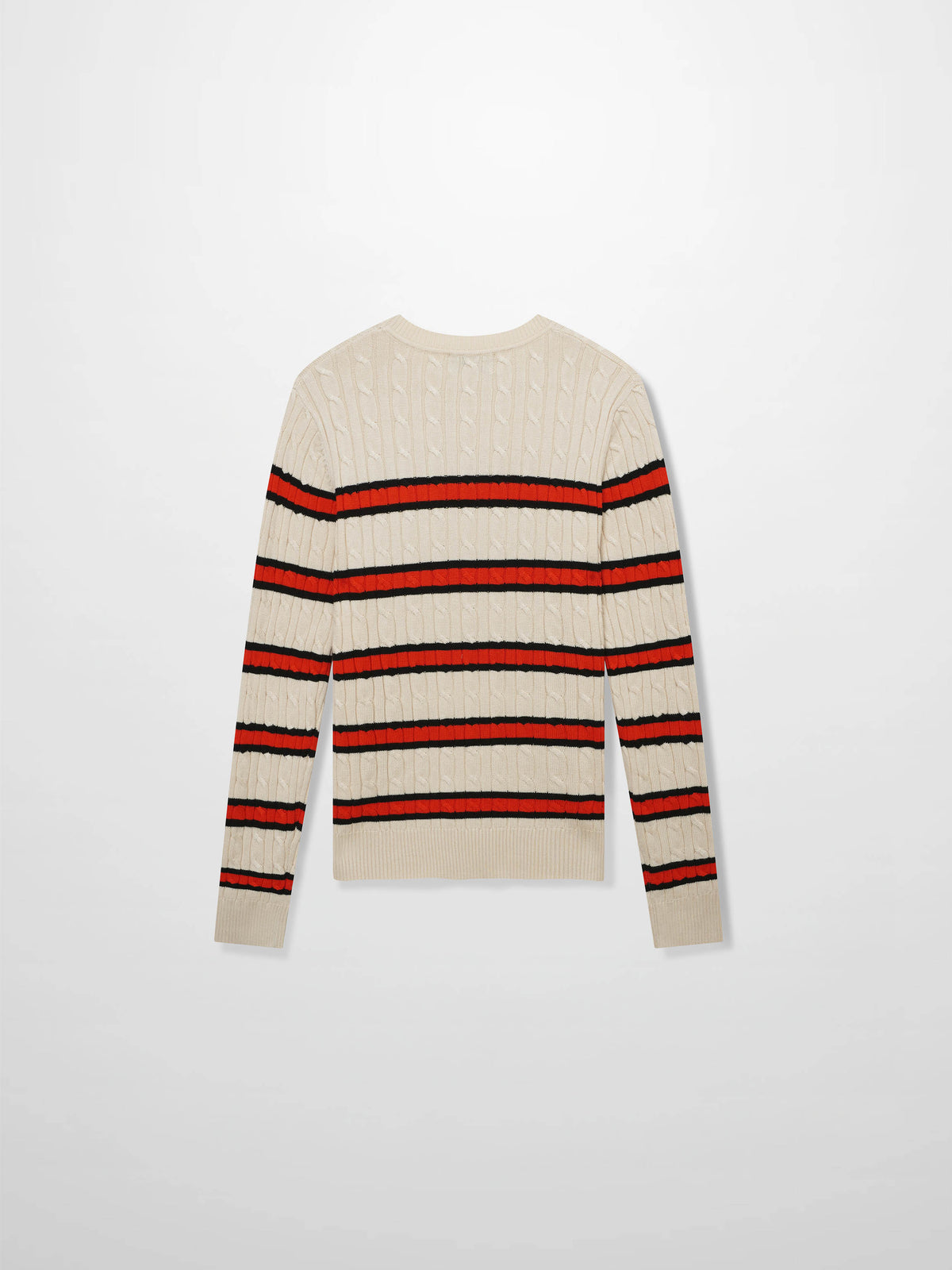 Striped Cable Sweater-Cream Stripe