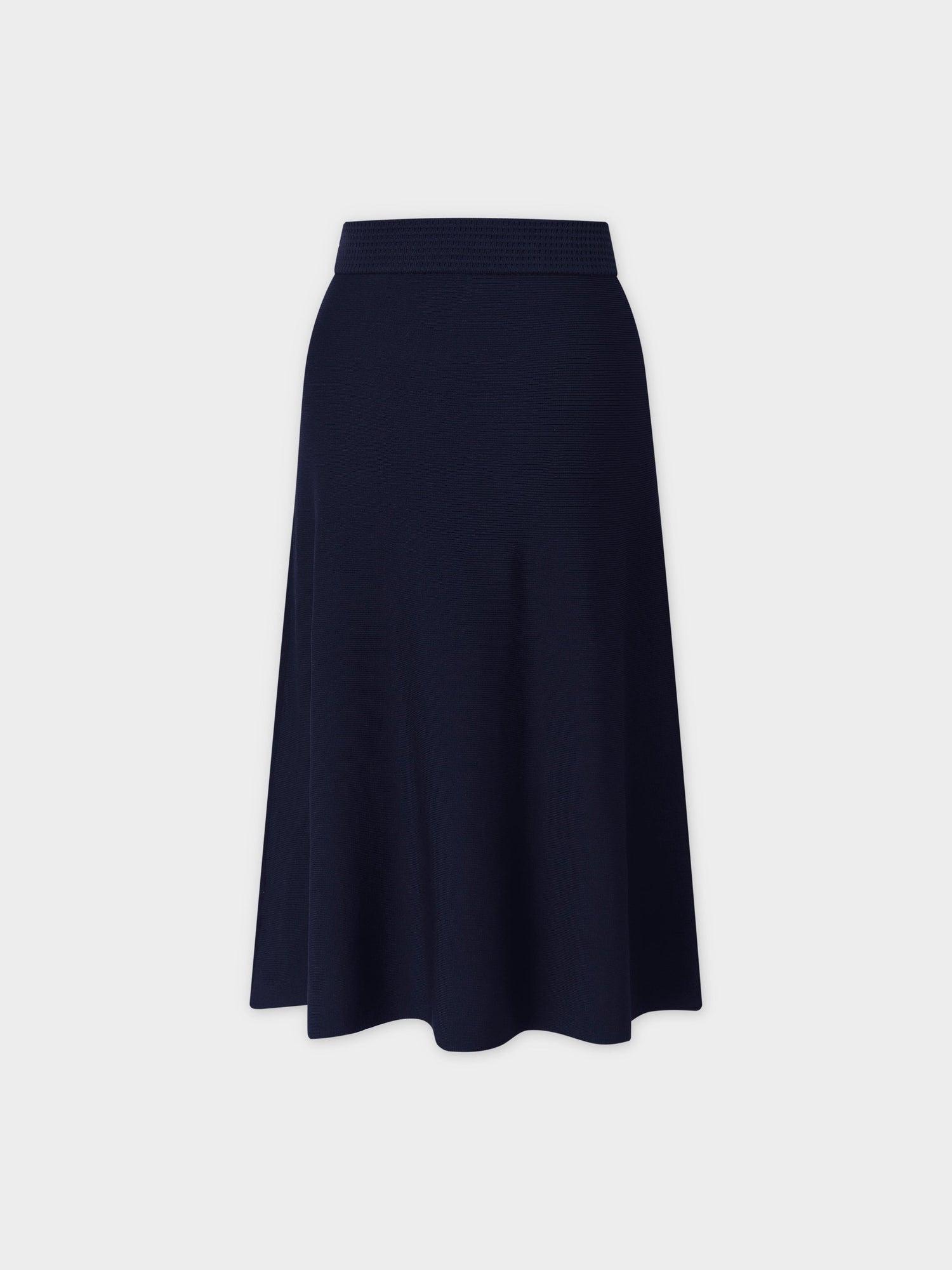 A LINE KNIT SKIRT 26&quot;-NAVY