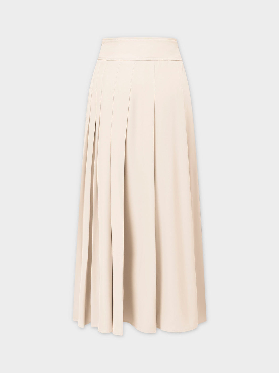 Yoke Pleated Skirt 37"-Ivory