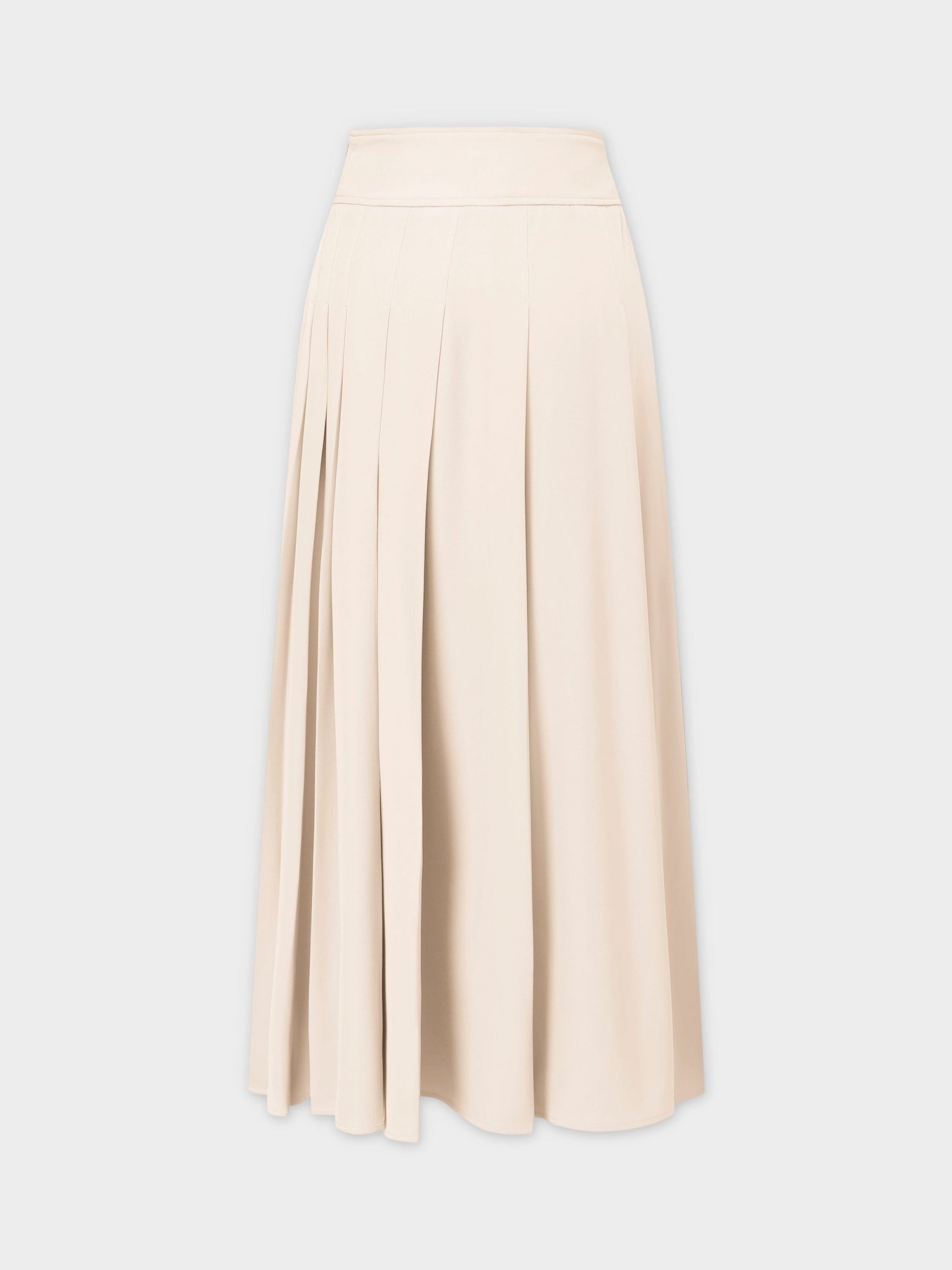 Yoke Pleated Skirt 37"-Ivory
