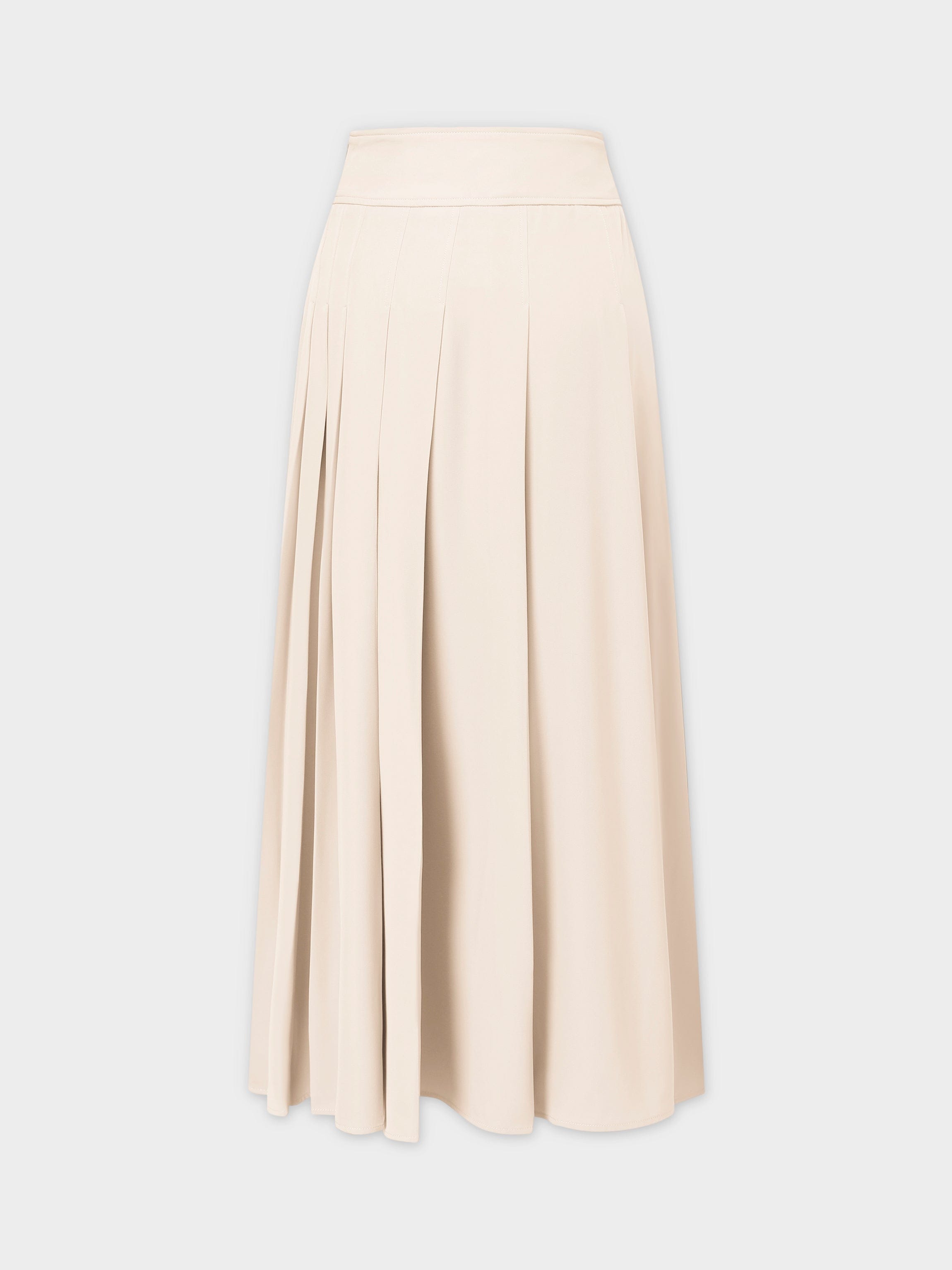 Yoke Pleated Skirt 37"-Ivory