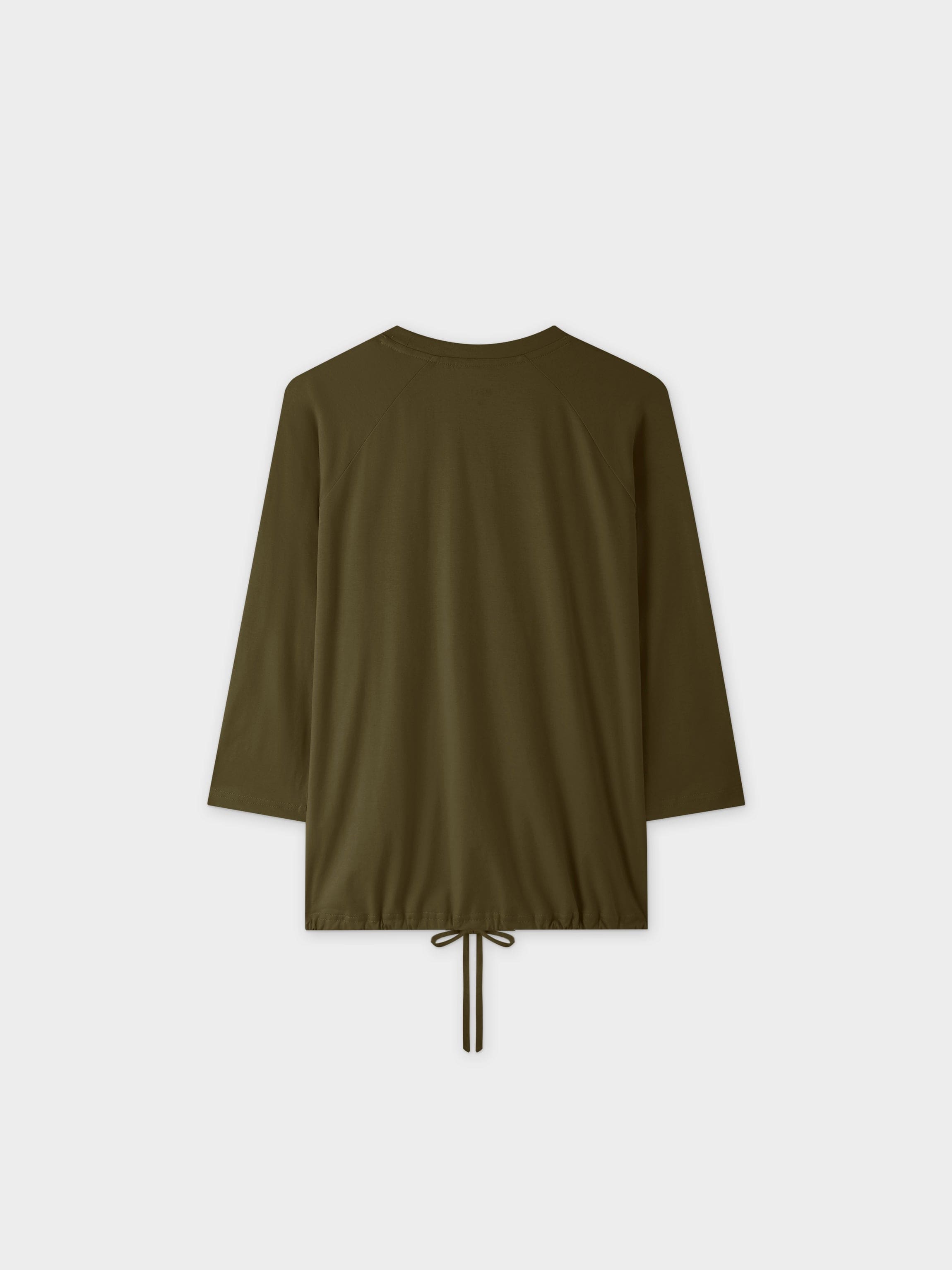 DRAWSTRING TEE-OLIVE