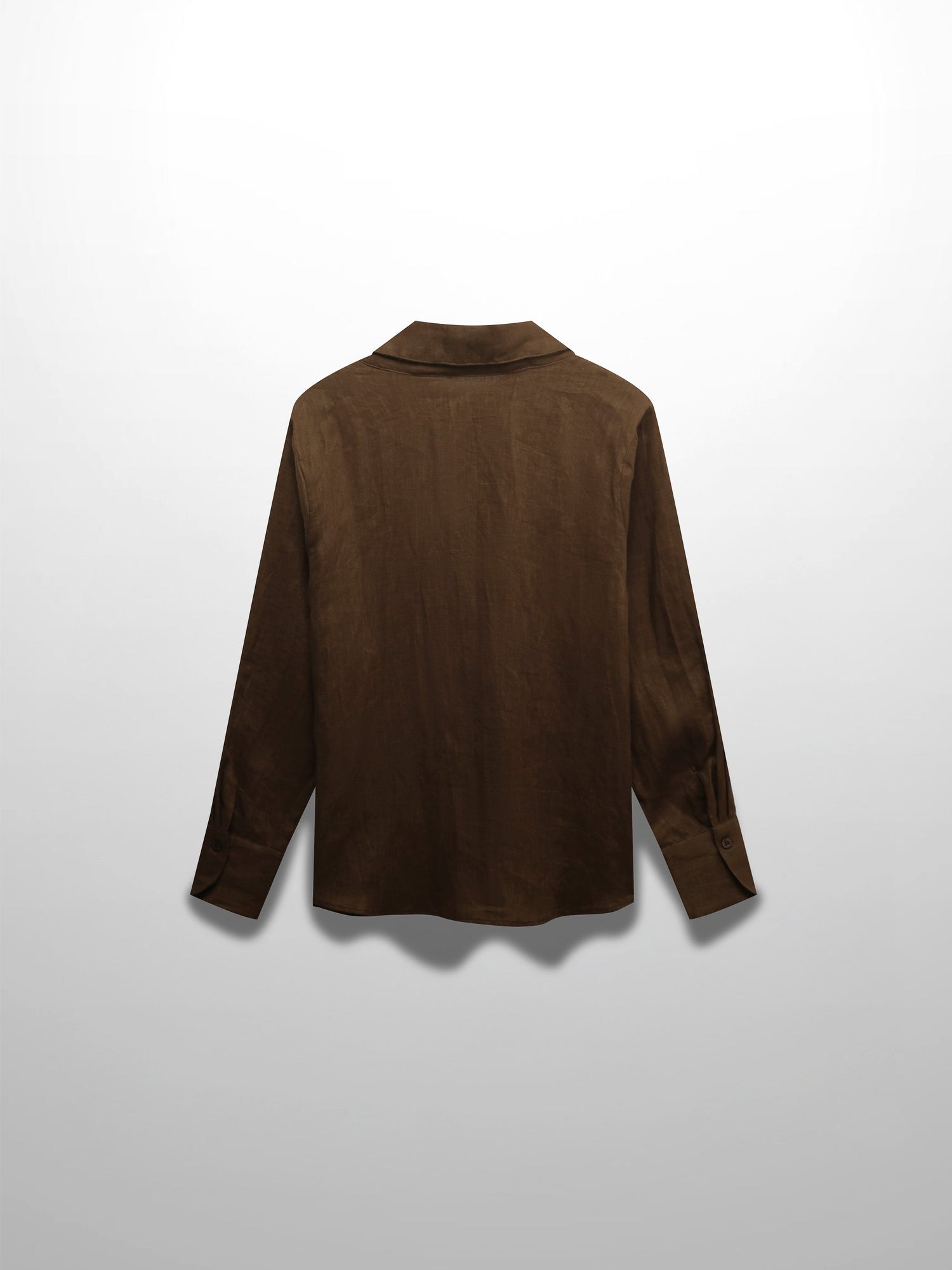 Linen Button Down Blouse-Brown