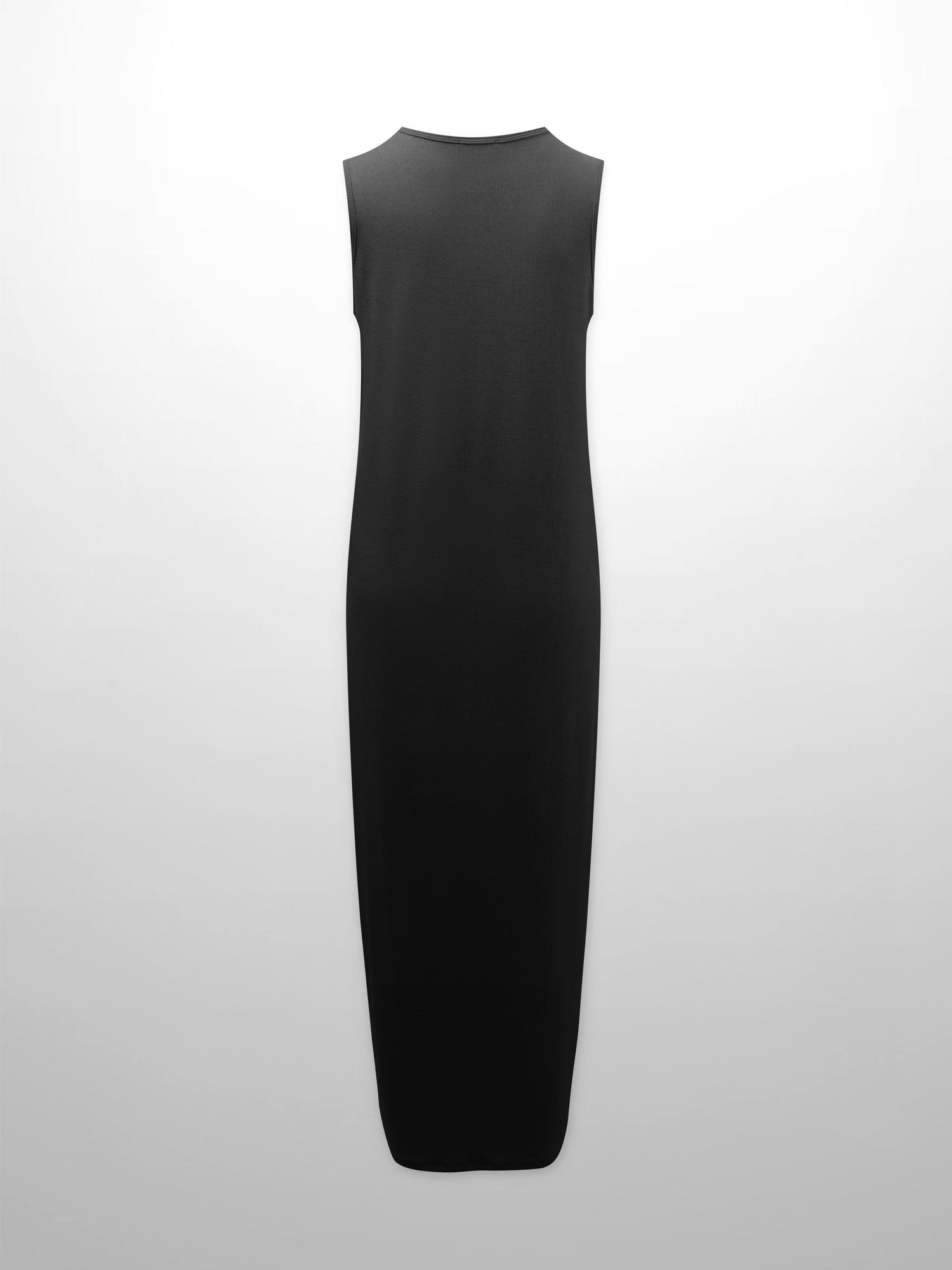 Ribbed Sleeveless Maxi Dress-Black
