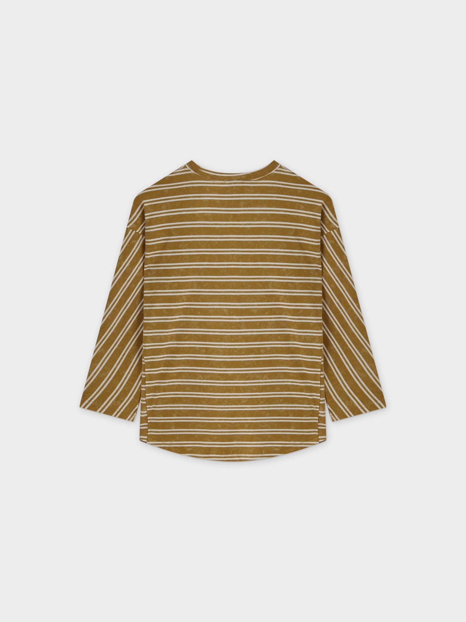 Striped Boxy Tee-Washed Tan