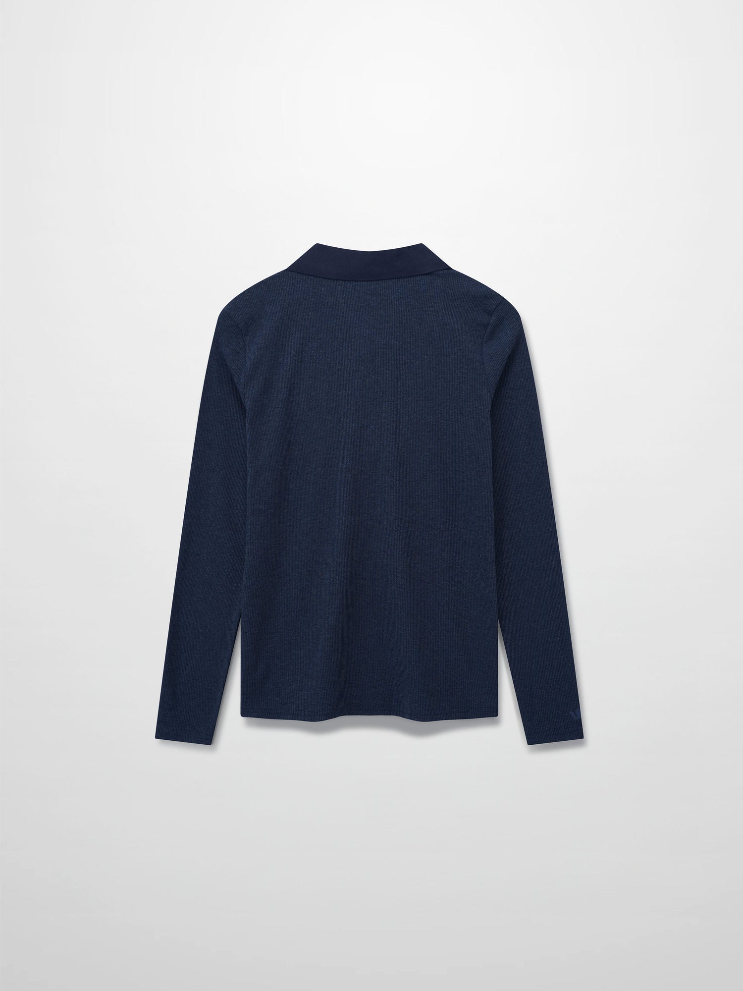 Ribbed Collar T-Shirt-Dark Blue