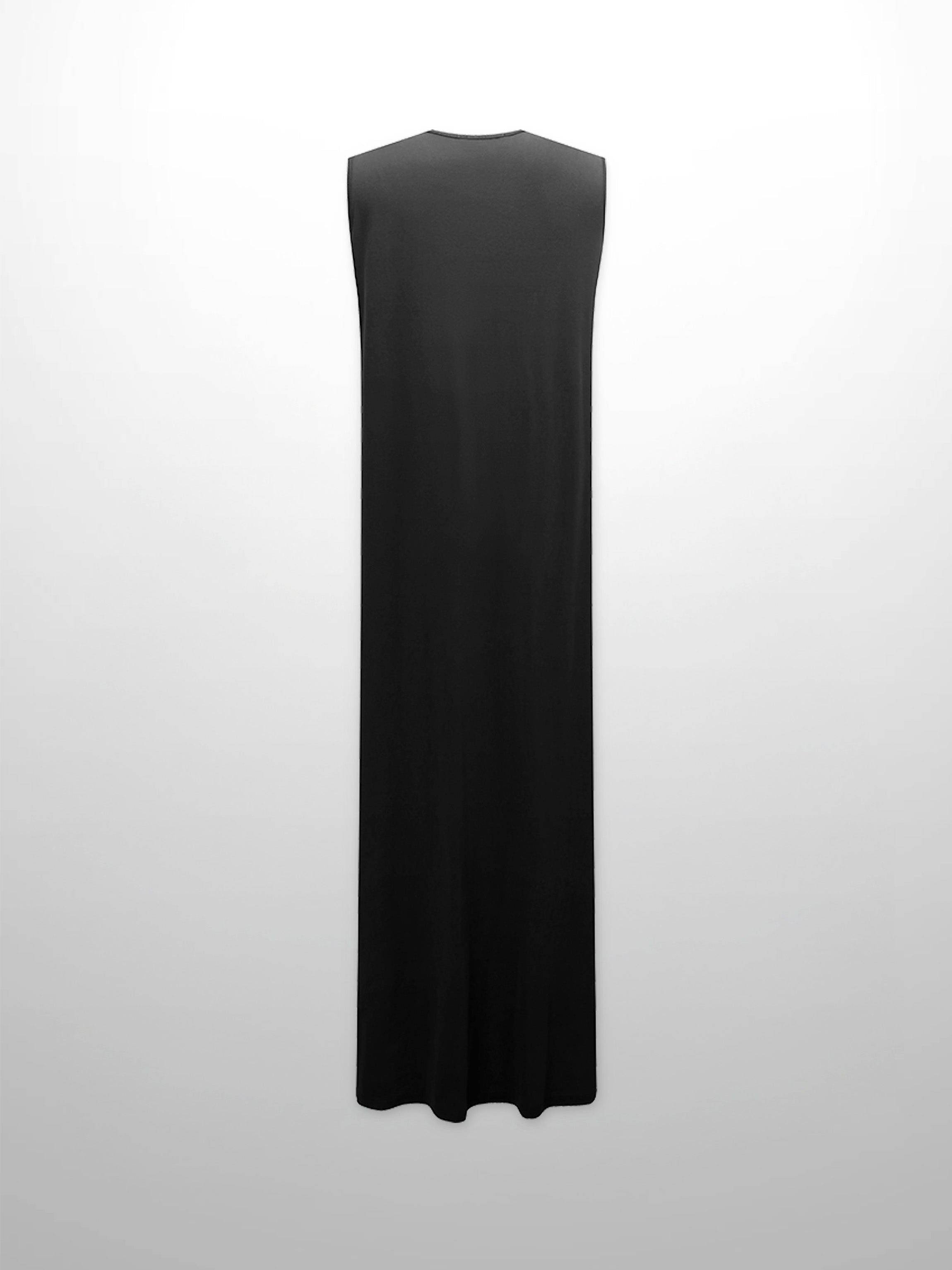Basic T-Shirt Slip Dress-Black