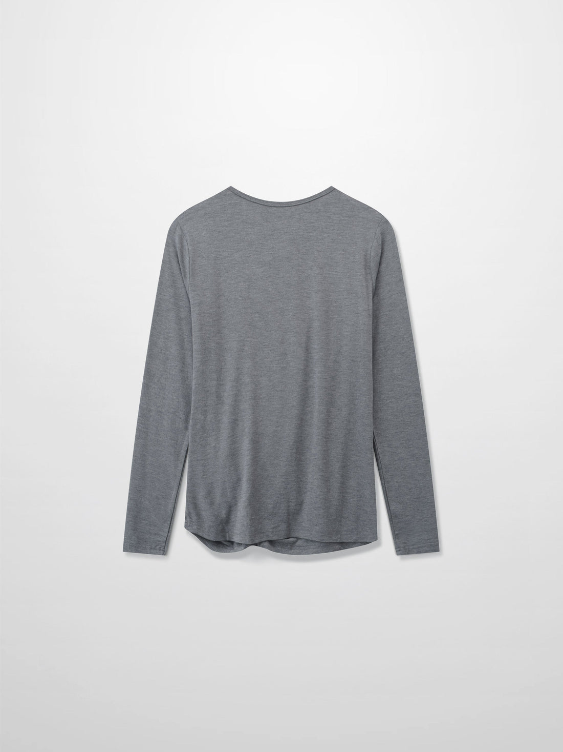 Curved Gathered Detailed T-Shirt-Heathered Grey
