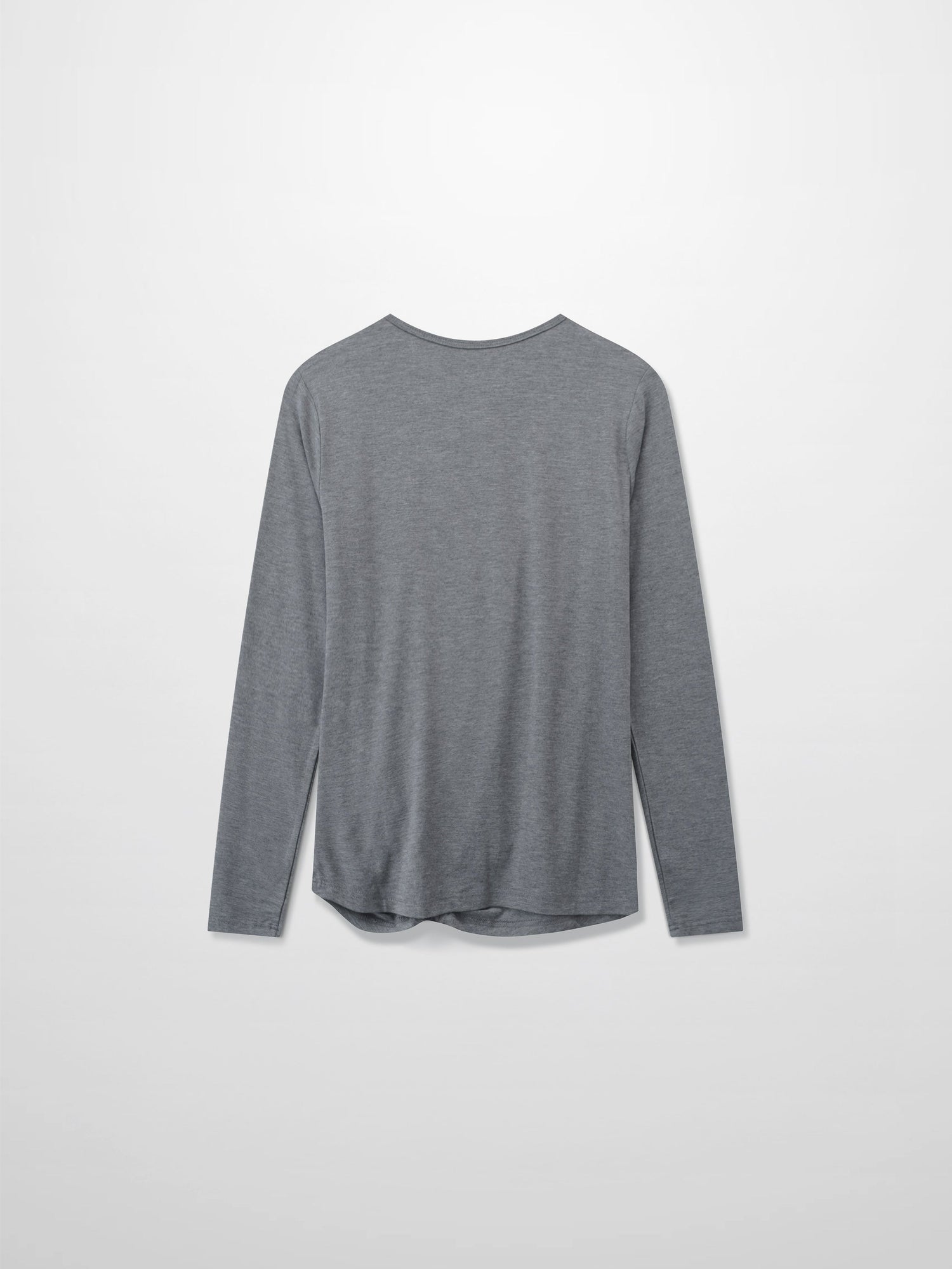 Curved Gathered Detailed T-Shirt-Heathered Grey