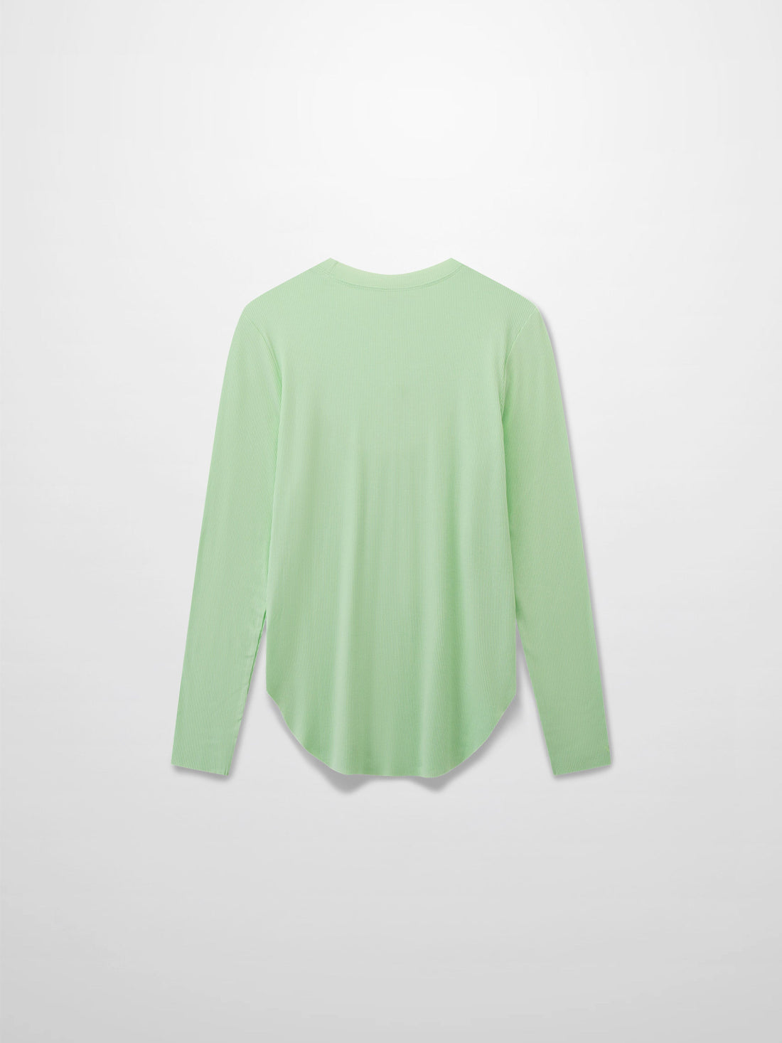 Rounded Hem Ribbed T-Shirt-Mint Green