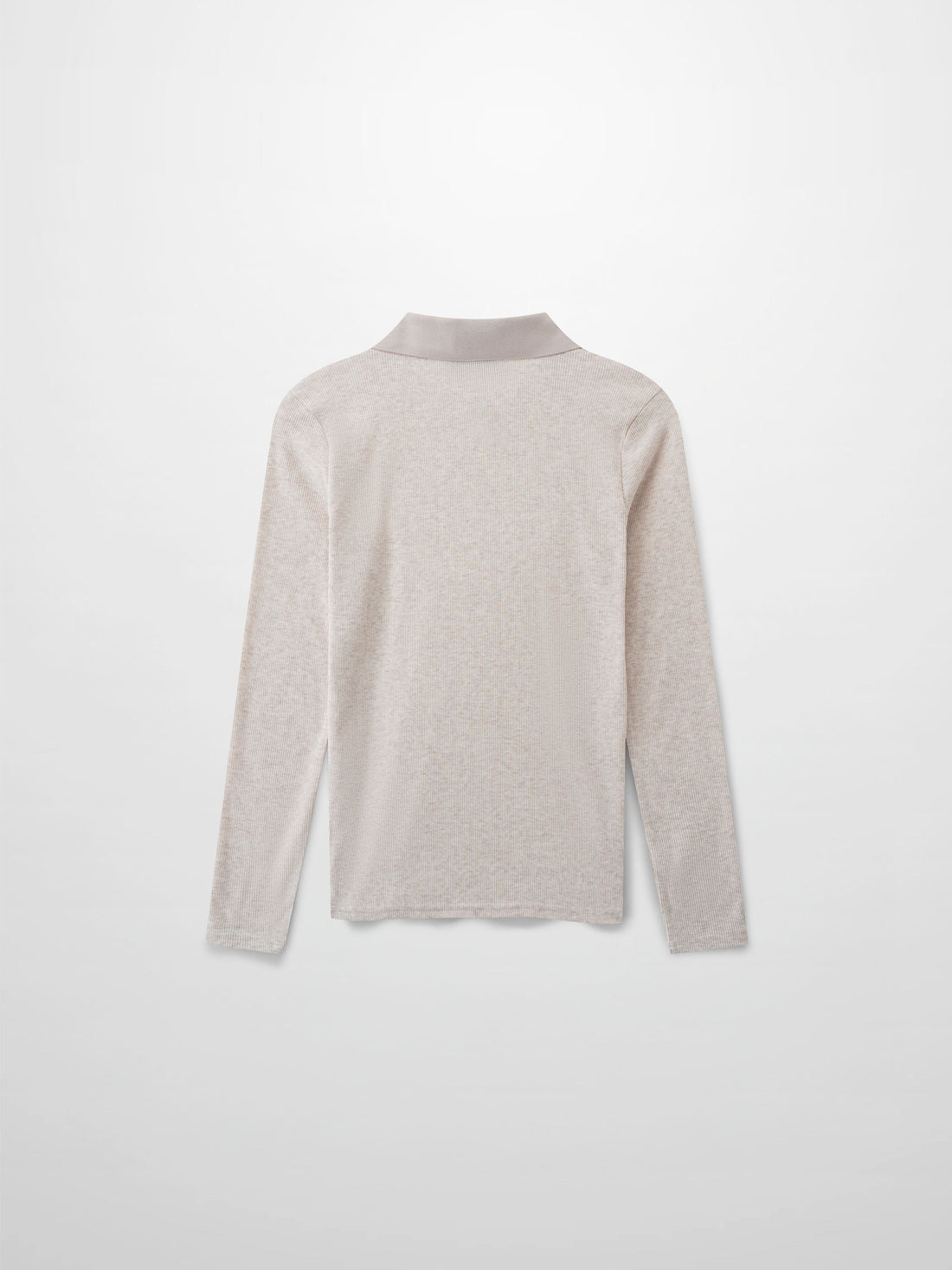 RIBBED COLLAR T-SHIRT-OATMEAL