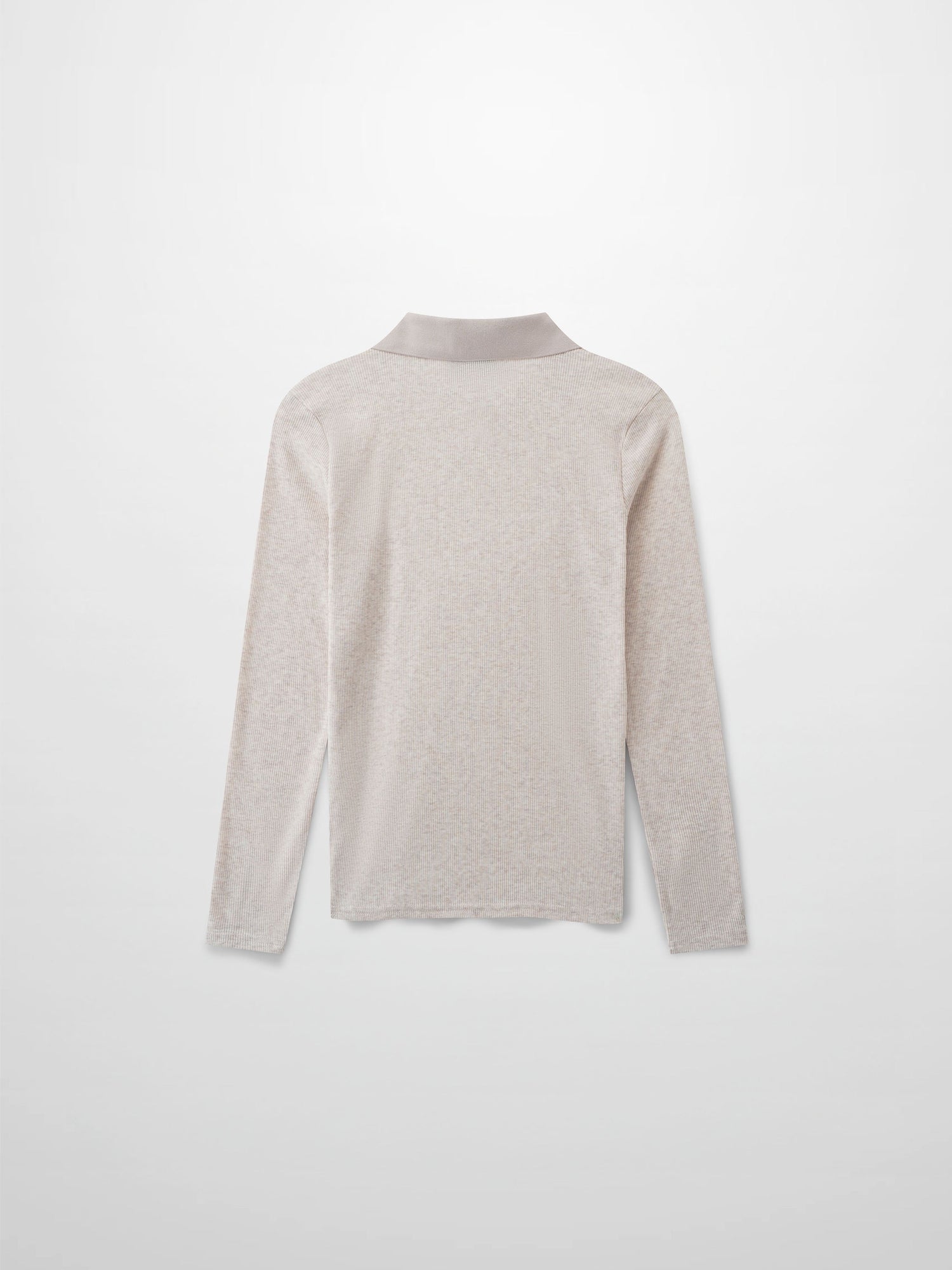 RIBBED COLLAR T-SHIRT-OATMEAL