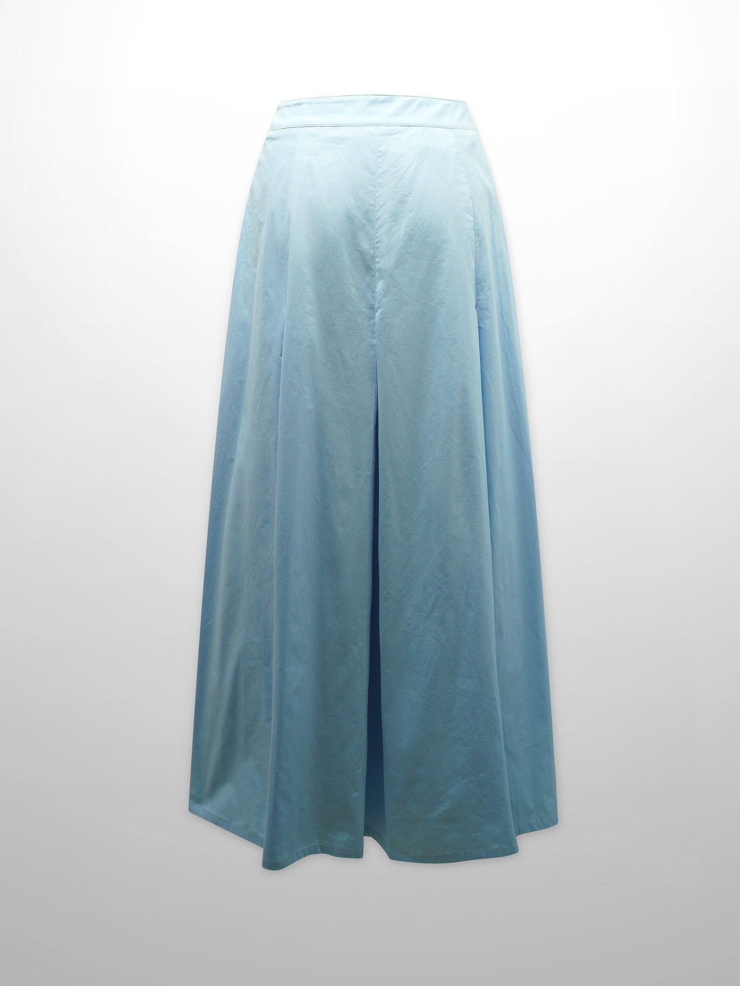 Stitch Down Cotton Pleated Skirt-Light Blue