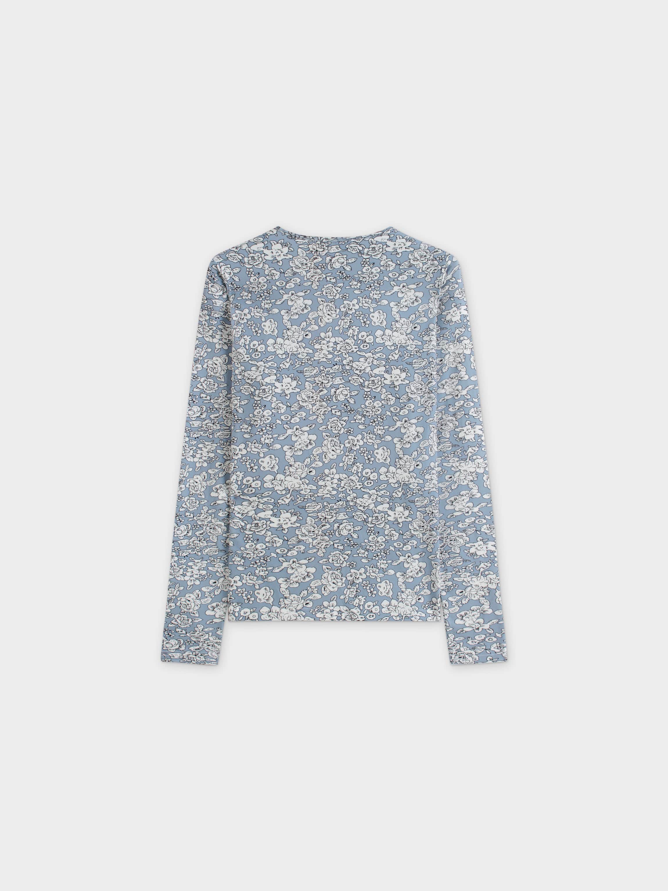 PRINTED CREW-BLUE FLORAL