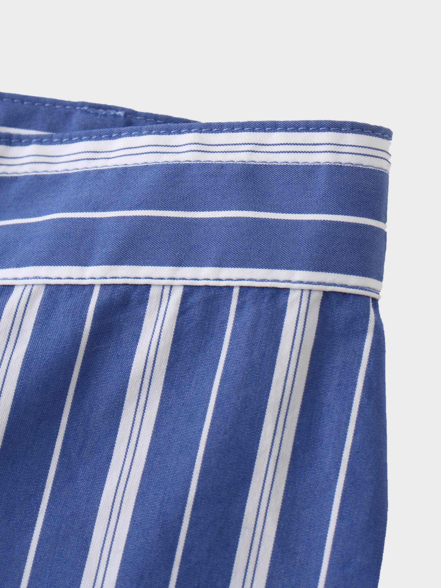 Button Down Yoke Circle Skirt-Blue Stripe