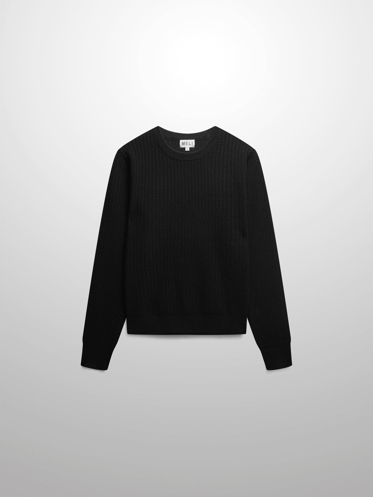 Waffle Wave Sweater- Solid Black
