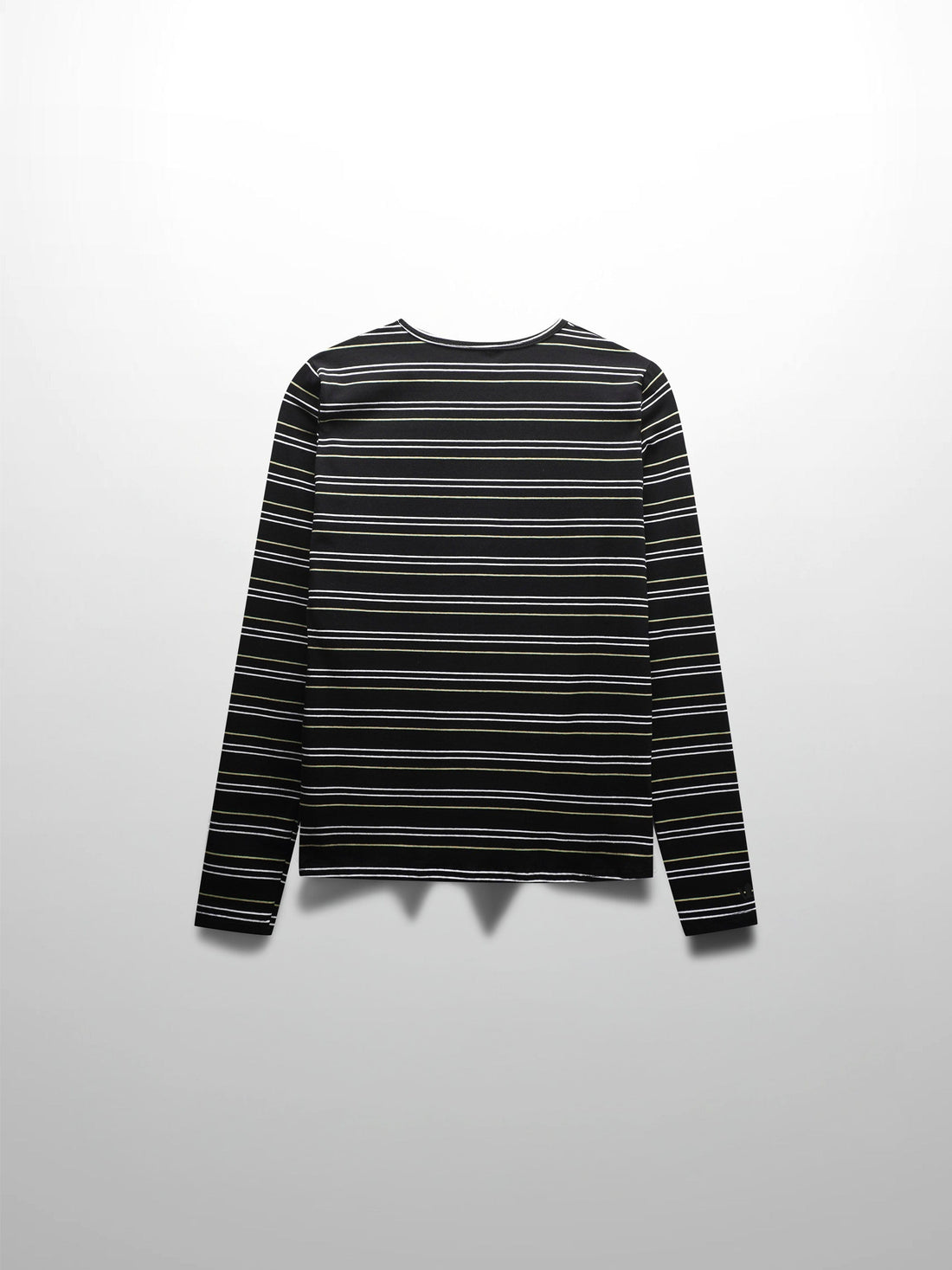 Flat Striped Crew Long Sleeve-Black/White/Green