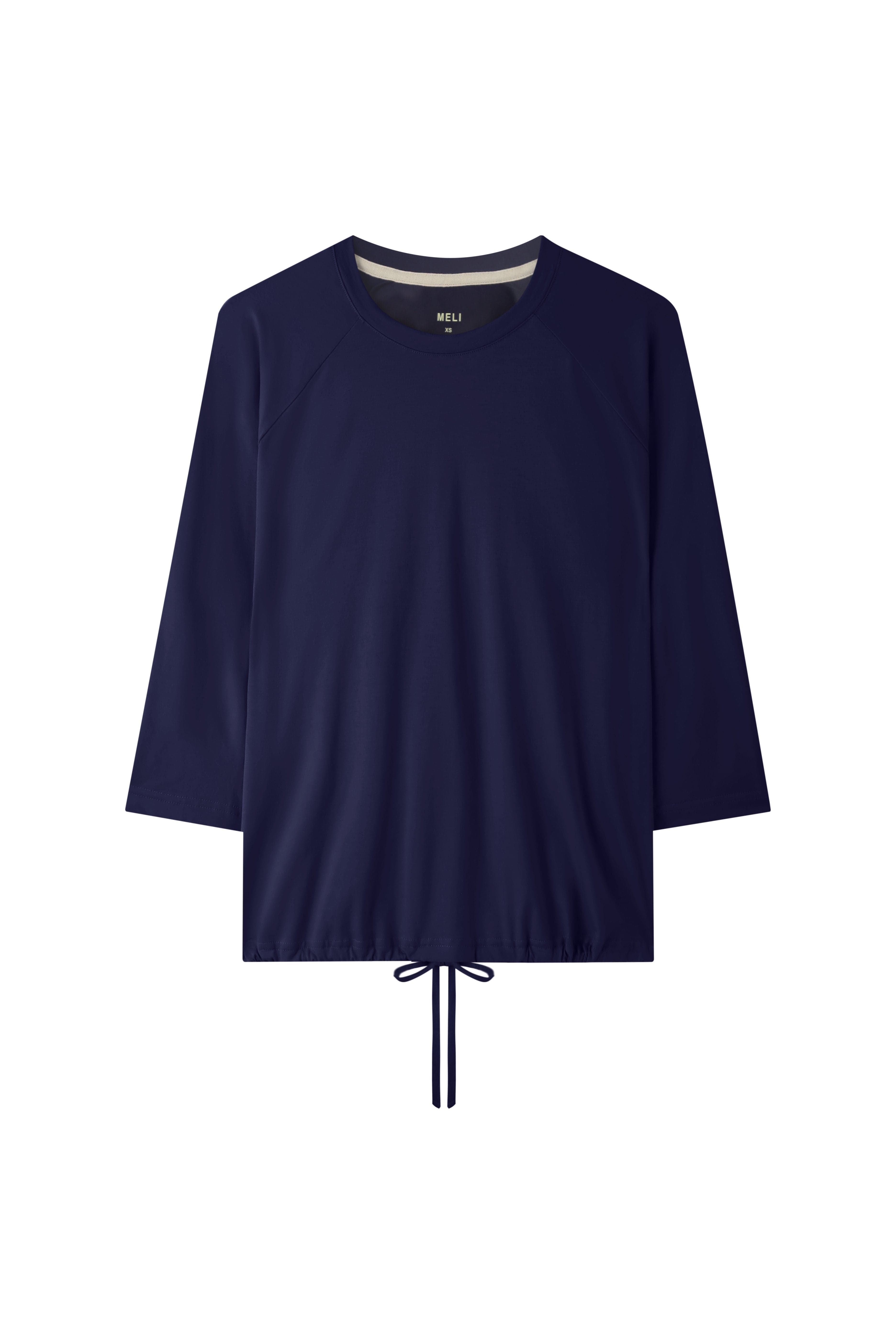 DRAWSTRING TEE-NAVY – Fame Off Central