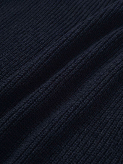 Puff Sleeve Sweater-Navy