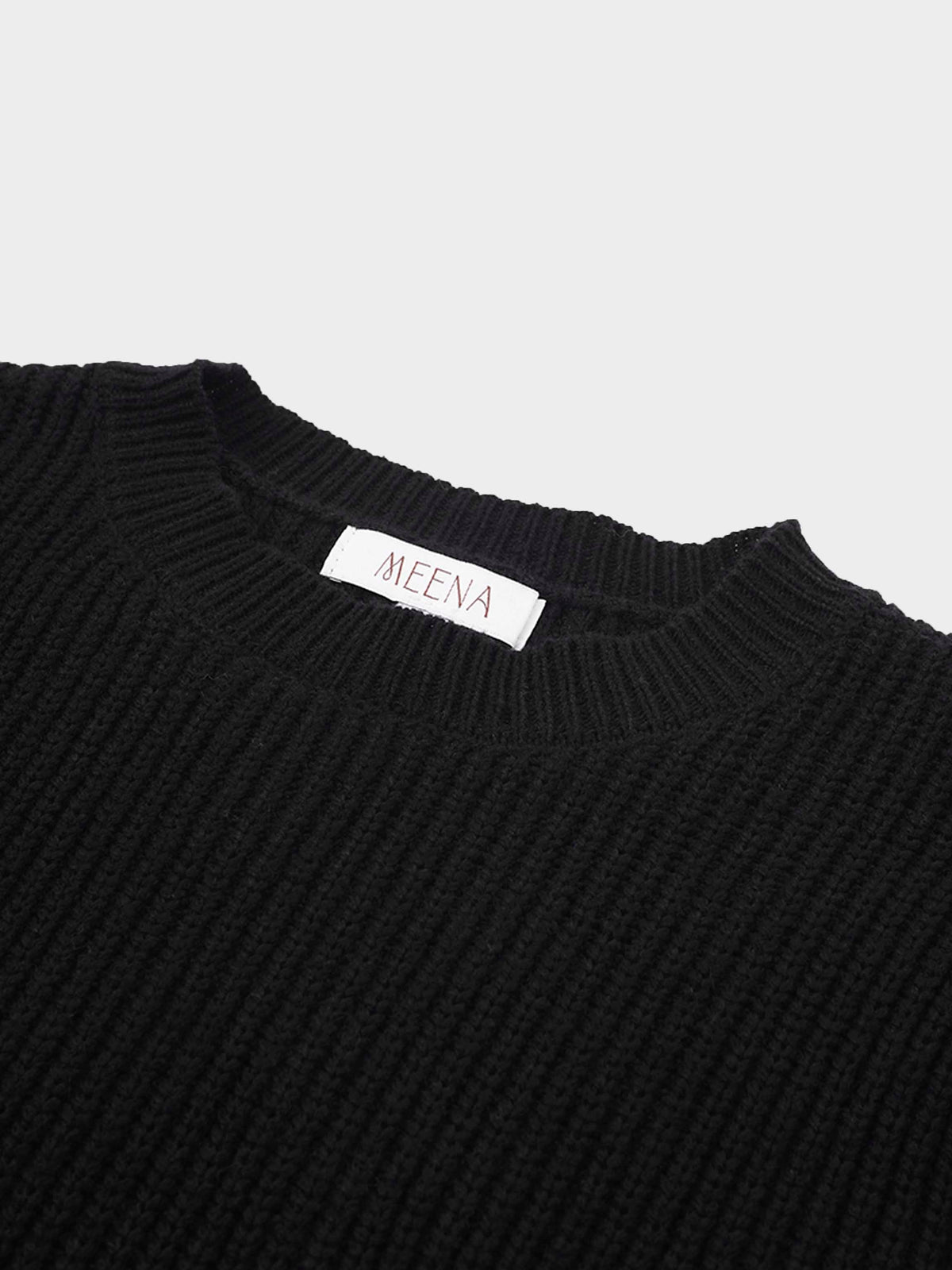 Puff Sleeve Sweater-Black