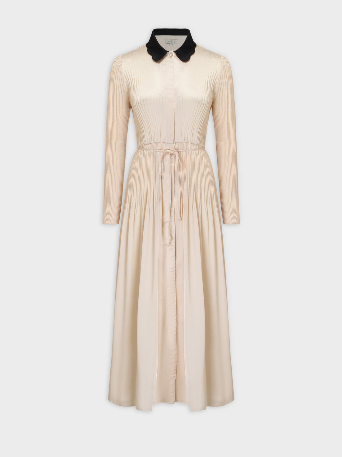 Micro Pleat Dress-Ivory