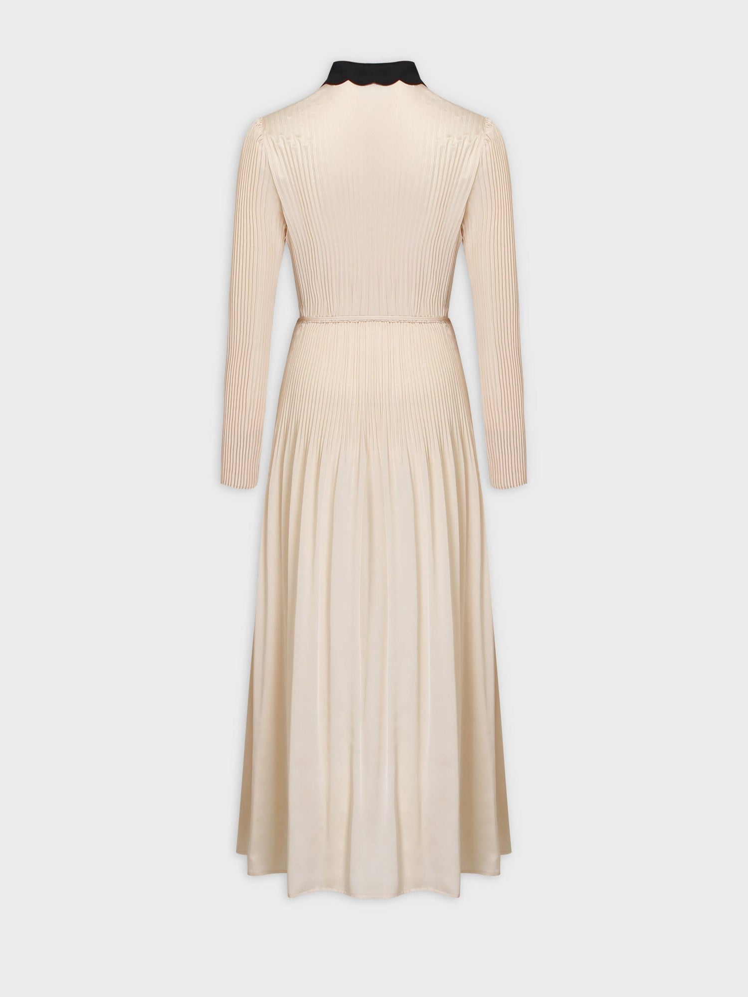 Micro Pleat Dress-Ivory