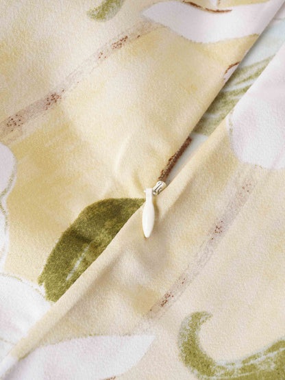 A-Line V Neck Slip Dress-Shades of Green