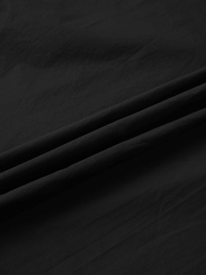 Yoke Ruffle Skirt-Black