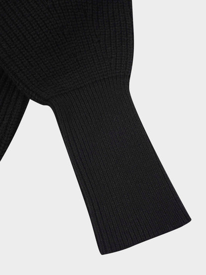 Puff Sleeve Sweater-Black