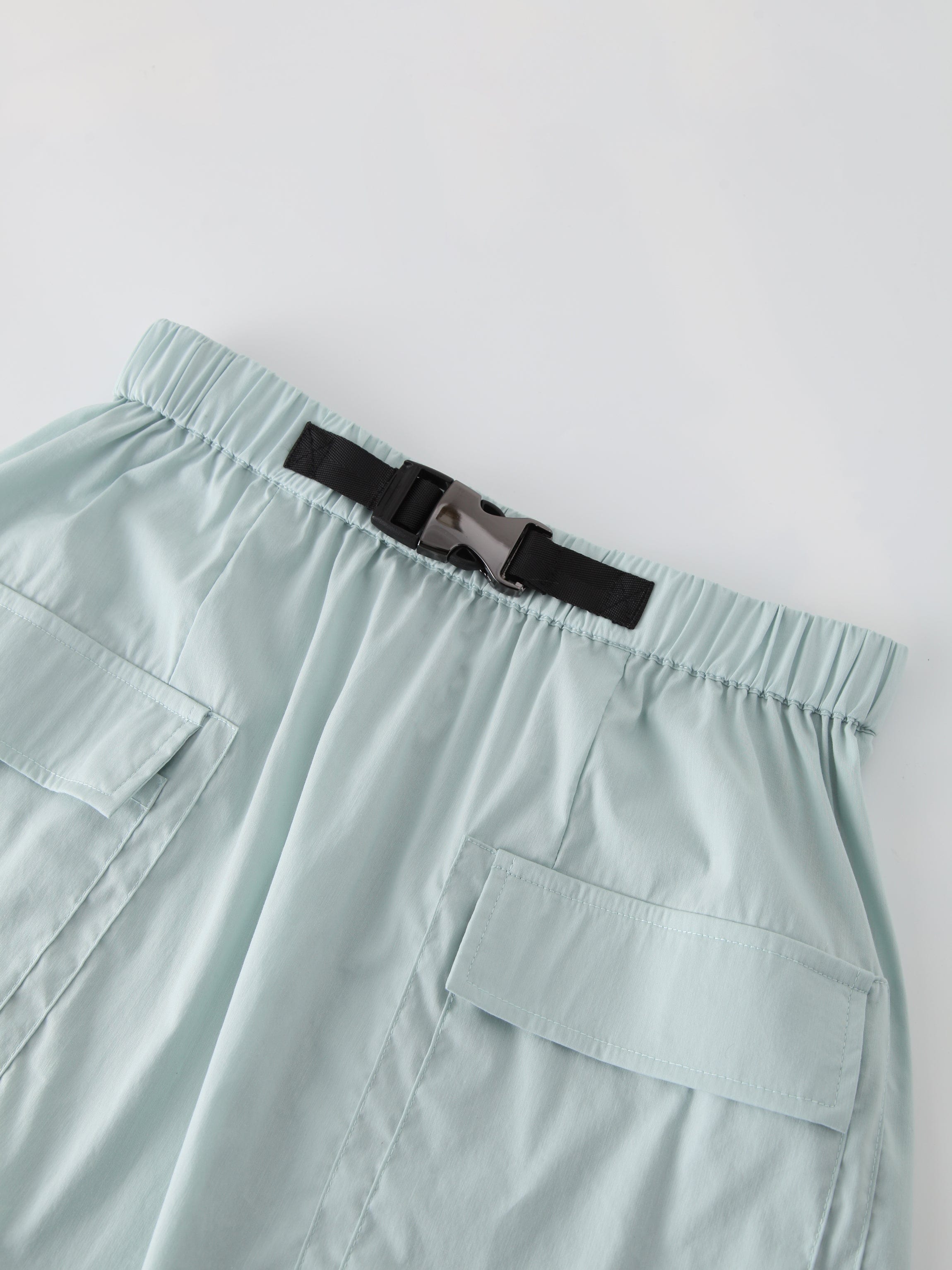 Buckle Cargo Skirt-Pistachio